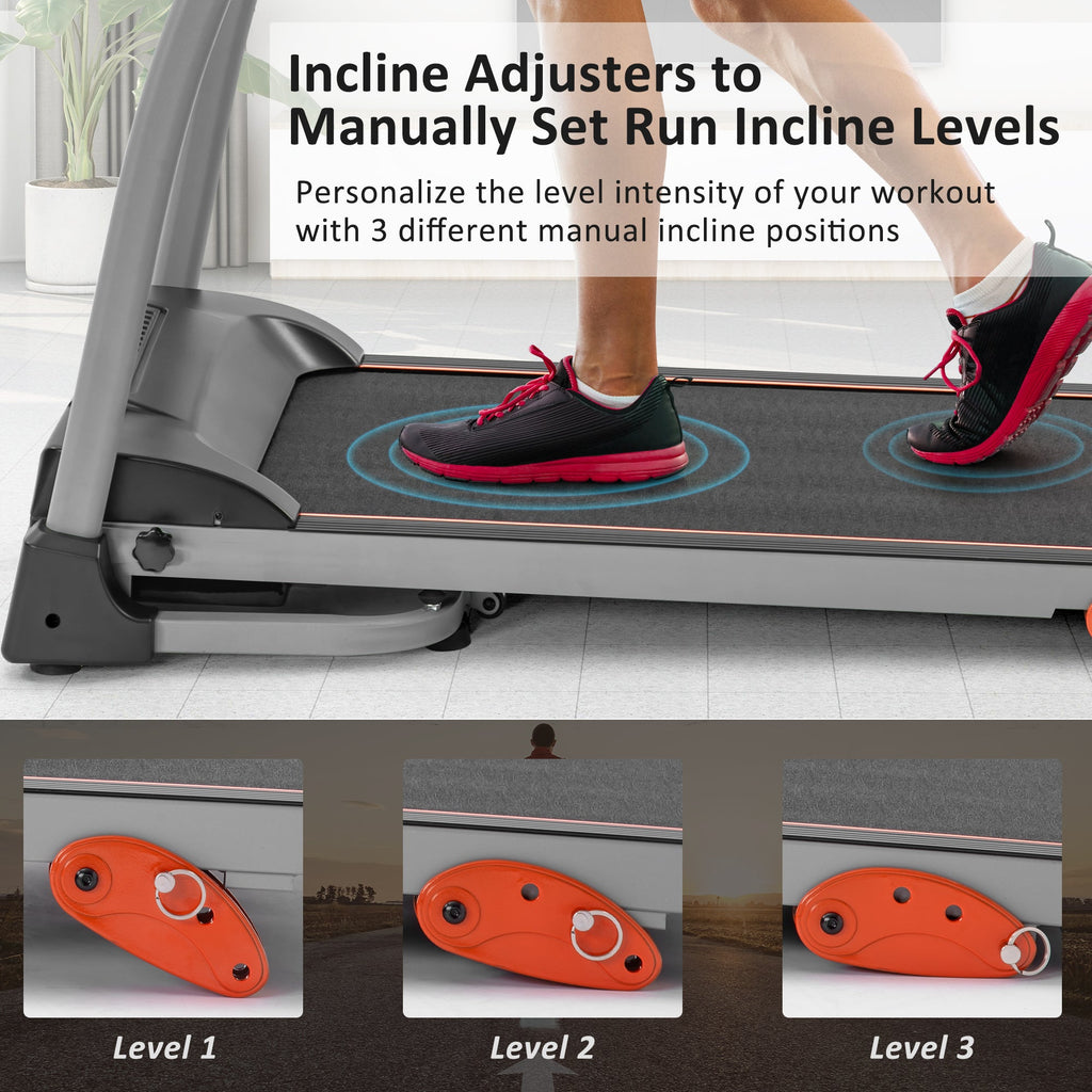 Treadmills for Home,Foldable Treadmill with Incline, 300LBS Capacity Motorized Treadmills for Running Walking Exercise,2.5HP Quiet Treadmill Machine for Home with Heart Rate Sensors & Speaker