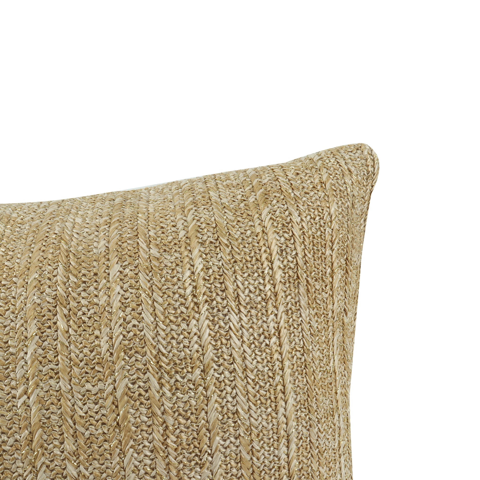 Outdoor/Indoor Throw Pillows, Decorative Throw Pillows with Inserts, Simulated Straw Weaving 18'x18' Square Pillows for Bed, Couch, Sofa and Patio Furniture (Set of 2)
