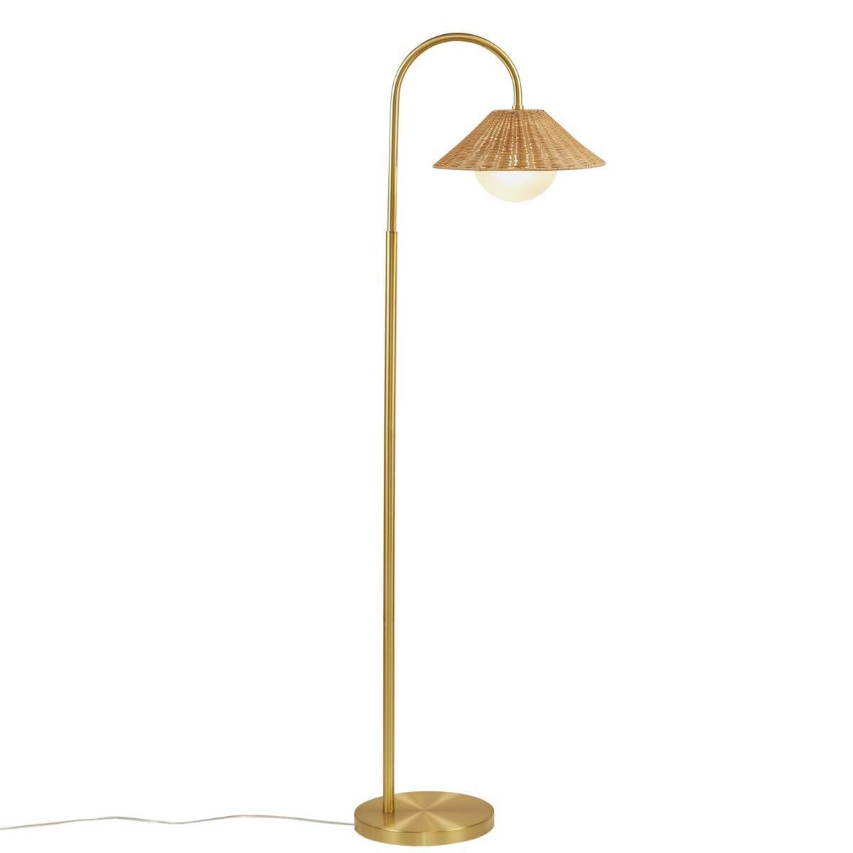 Rattan Weave Shade Floor Lamp Gold/Natural See below