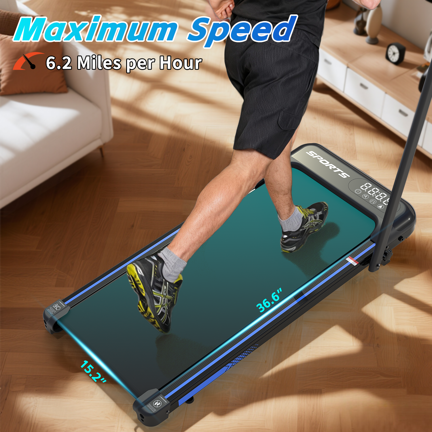 3 in 1 Under Desk Treadmill with Incline,Foldable Treadmills for Home, Walking Pad with Handle Bar for Walking and Jogging, with Remote Control & LED Display