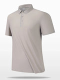 Button Detail Short Sleeve Polo Plus Size