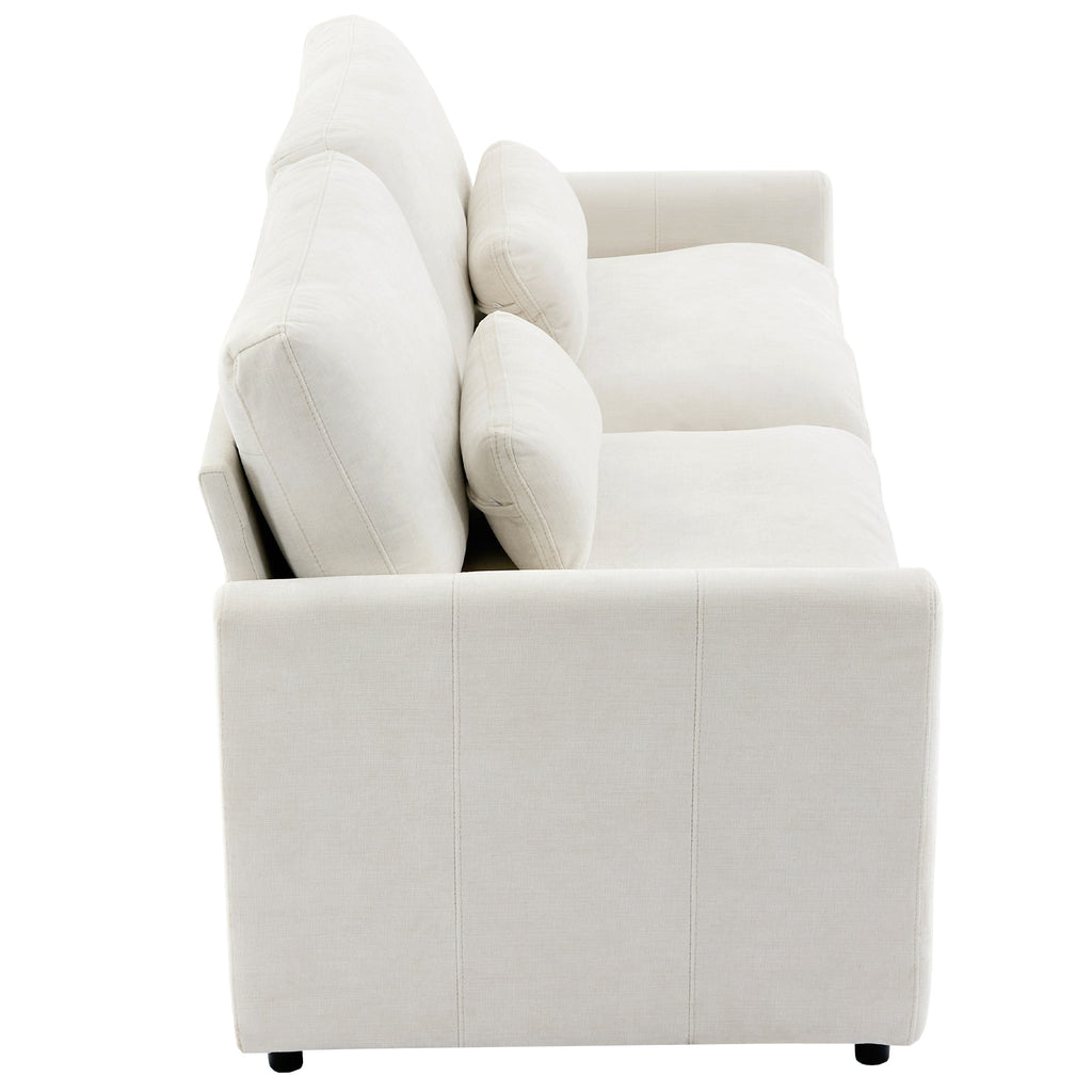 68.1' Cozy Upholstered Loveseat Sofa Oversized Comfy Comfy Cloud Sofa Double Cushion Loveseat Sofa Plush Cushion Sofa Couch for Living Room, Beige