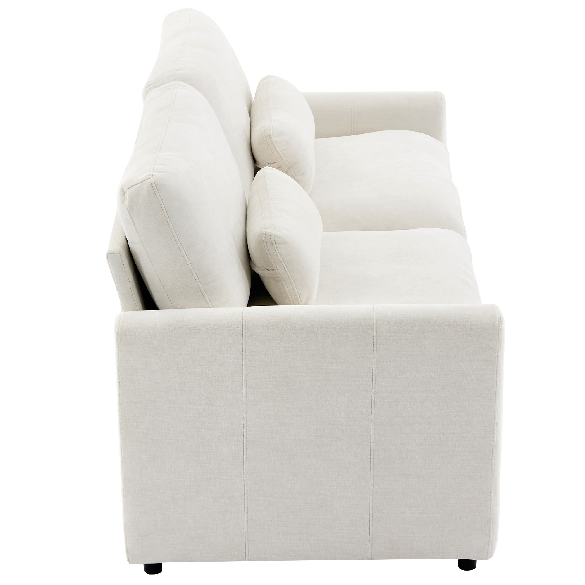 68.1' Cozy Upholstered Loveseat Sofa Oversized Comfy Comfy Cloud Sofa Double Cushion Loveseat Sofa Plush Cushion Sofa Couch for Living Room, Beige