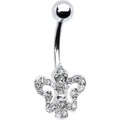 Clear Gem Fleur De Lis Belly Ring
