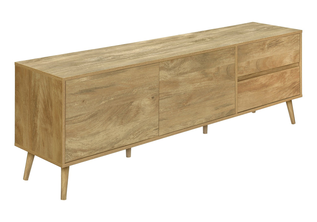 Tv Stand, 72 Inch, Console, Media Entertainment Center, Storage Drawers, Storage Cabinet, Walnut Laminate, Mid Century