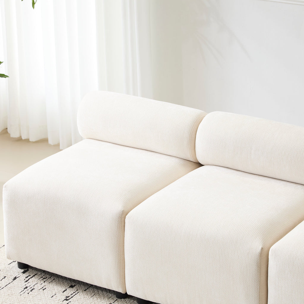 Evelyn 78 in.Armless 3-Piece 3 Seater Modular Couch Sectional Sofa for Living Rooms,Bedrooms,Apartment Office