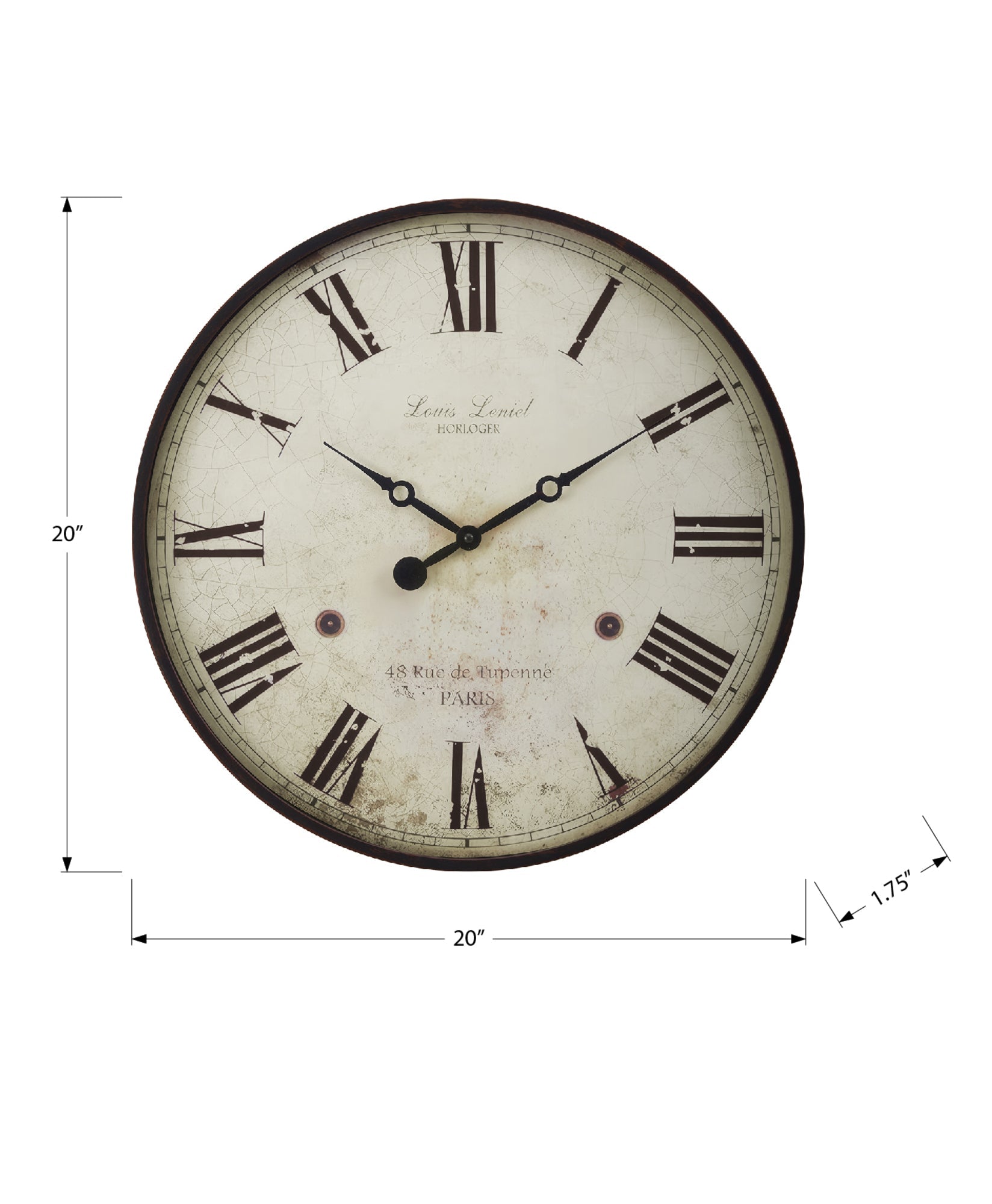 Clocks, 20' Round, Wall Clock, Antique Brown, Transitional