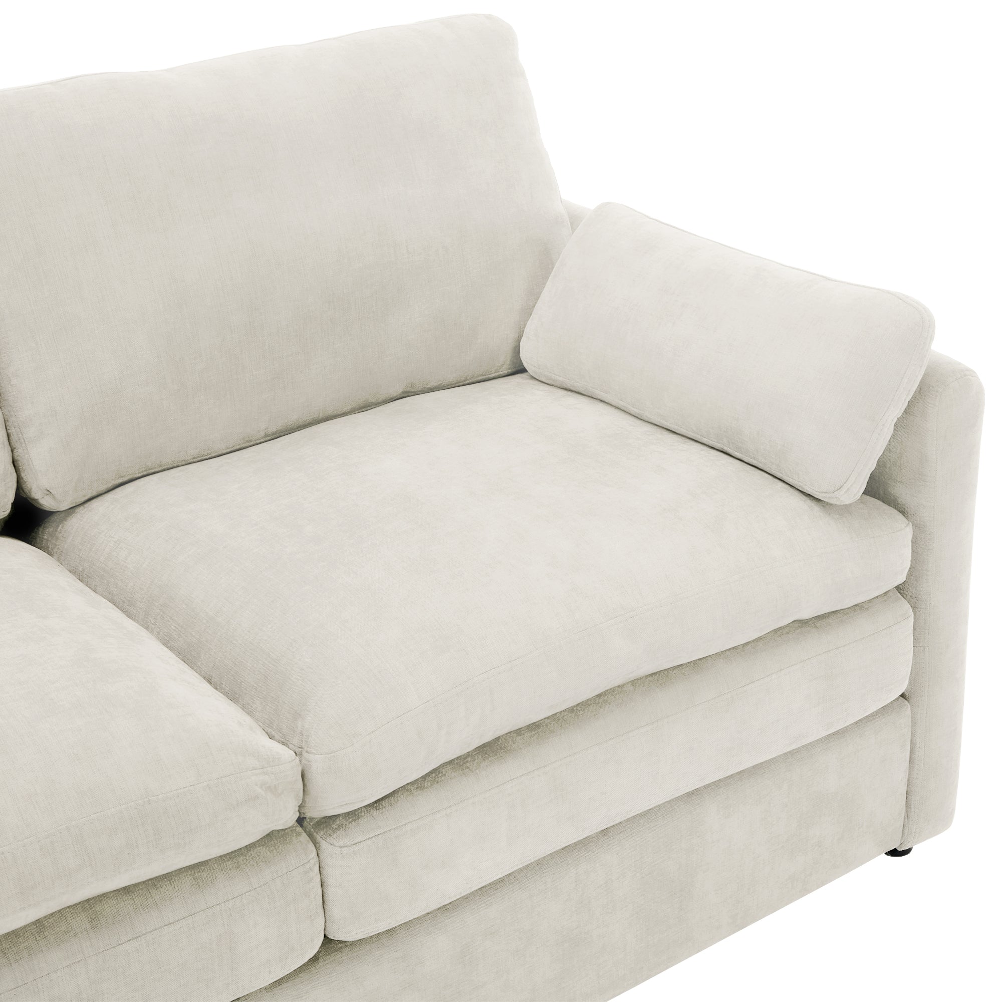 68.1' Cozy Upholstered Loveseat Sofa Oversized Comfy Comfy Cloud Sofa Double Cushion Loveseat Sofa Plush Cushion Sofa Couch for Living Room, Beige