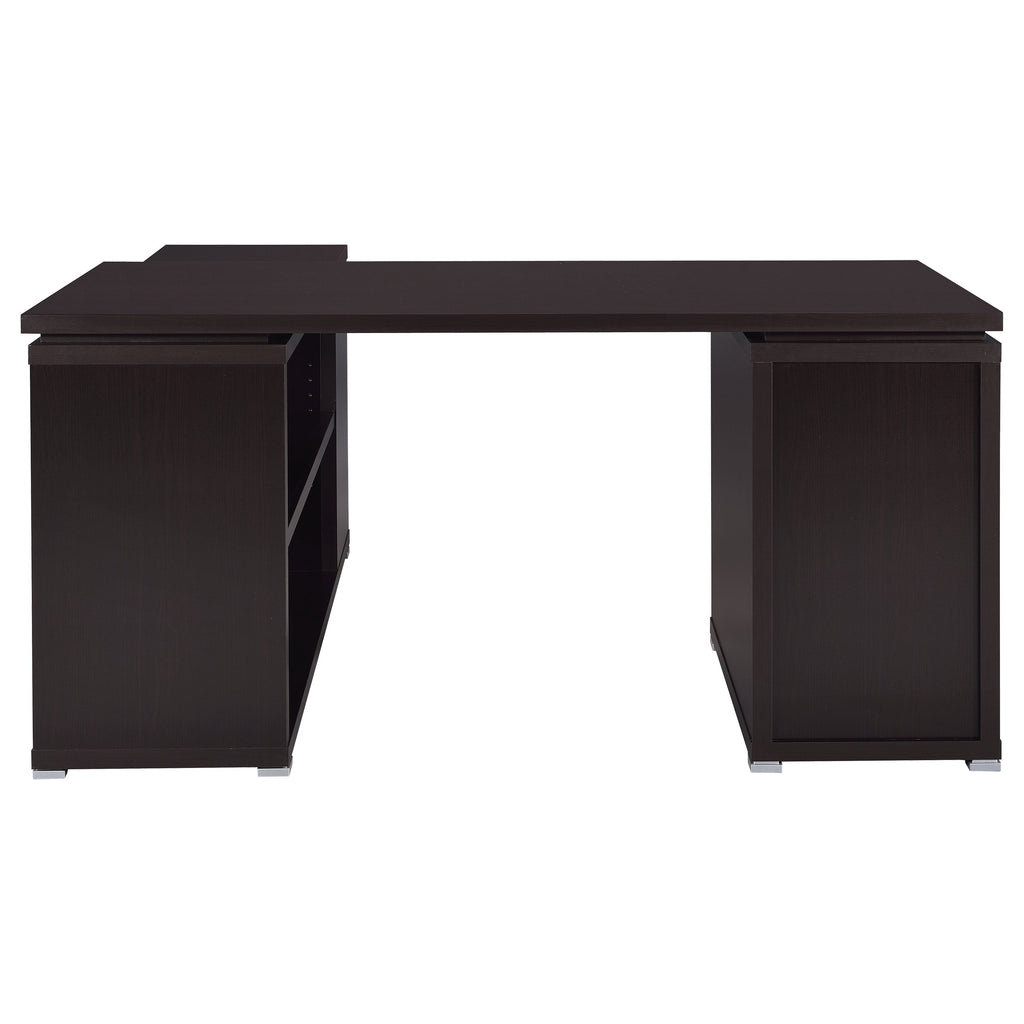 Tona Cappuccino 3-Drawer L-shape Computer Desk