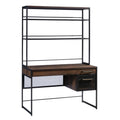 Desk With Hutch, Brown finish
