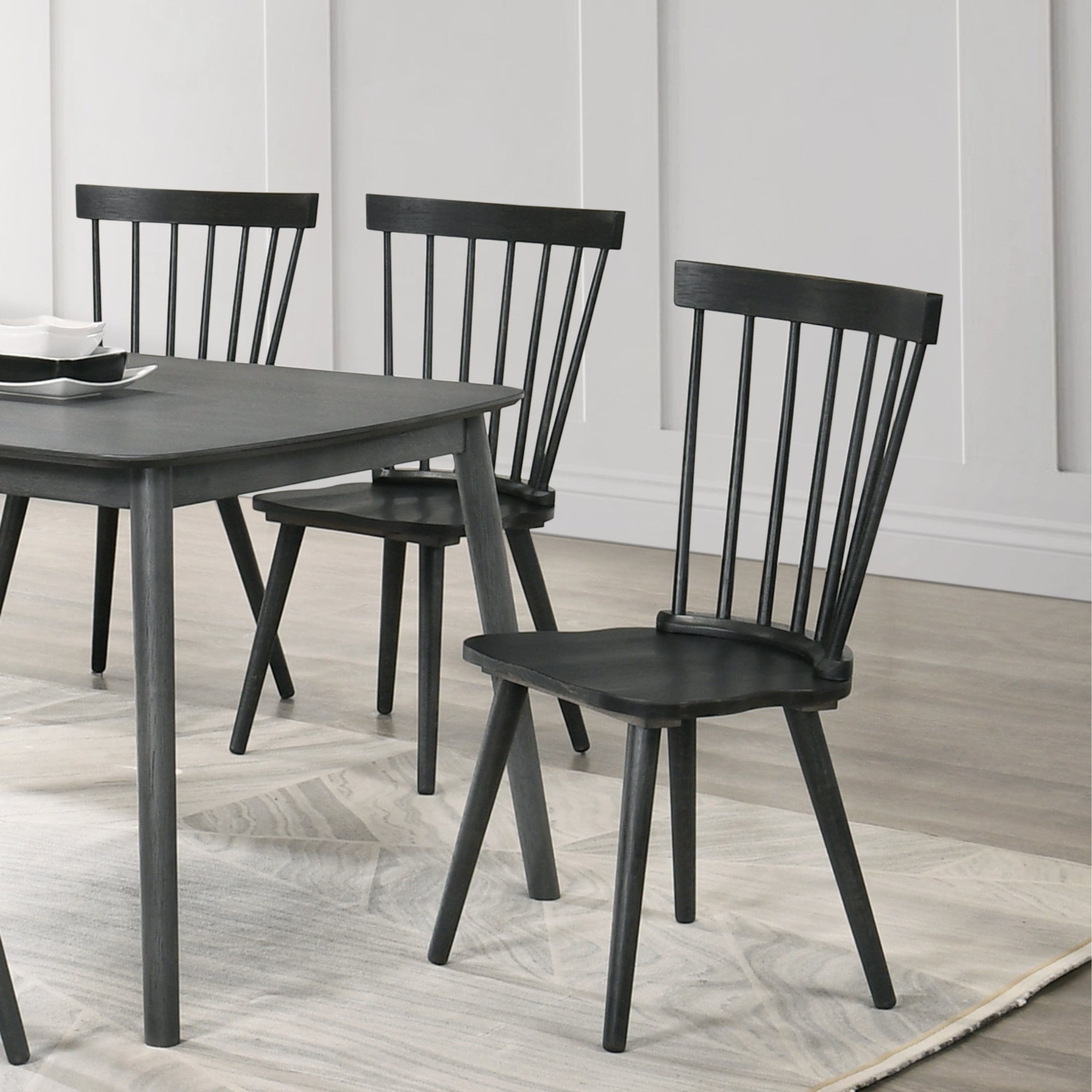 [Set of 2] Rustic Farmhouse Dining Chairs, Solid Wood Side Chairs, Easy Assembly for Kitchen & Dining Room