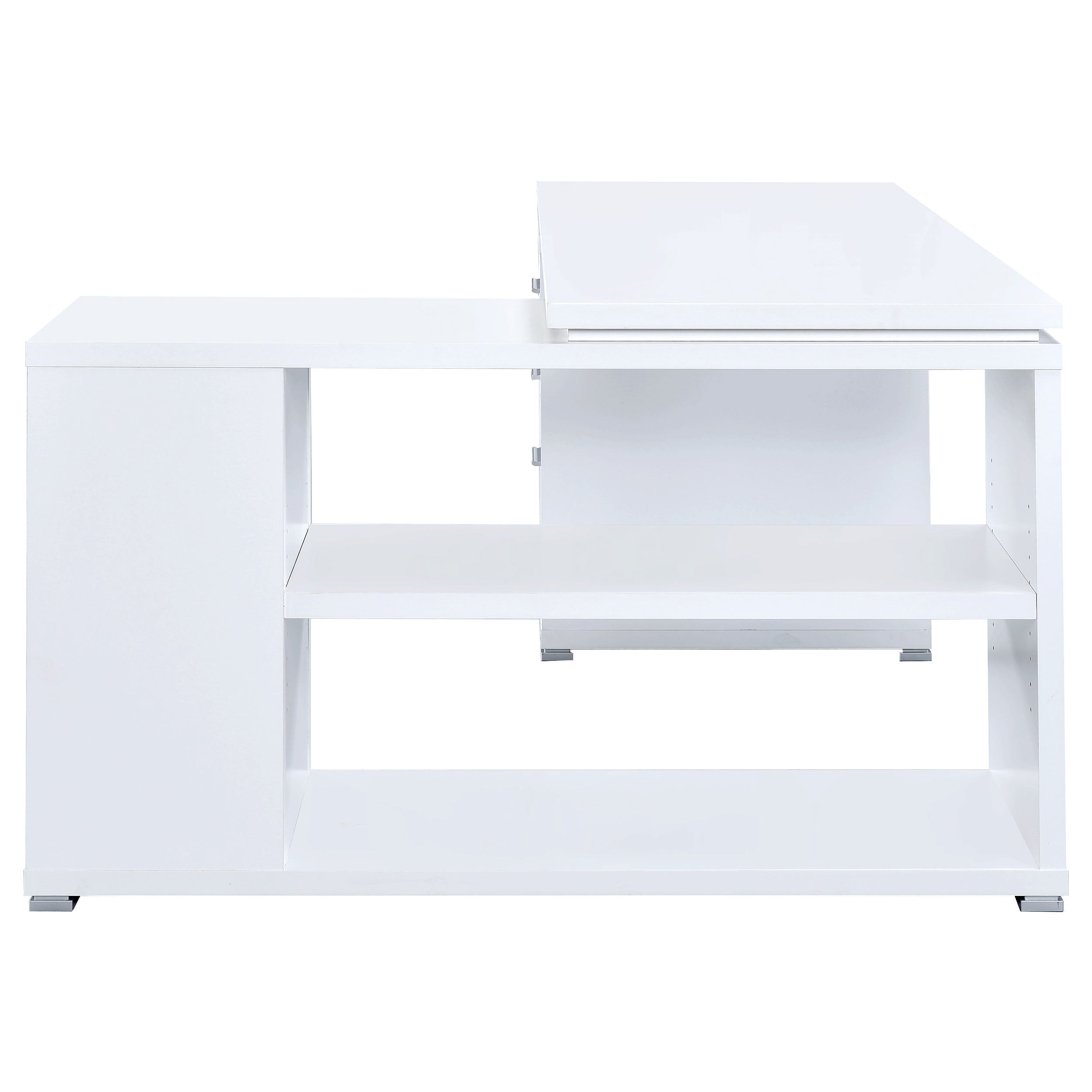 Tona White Driftwood 3-Drawer L-Shape Computer Desk