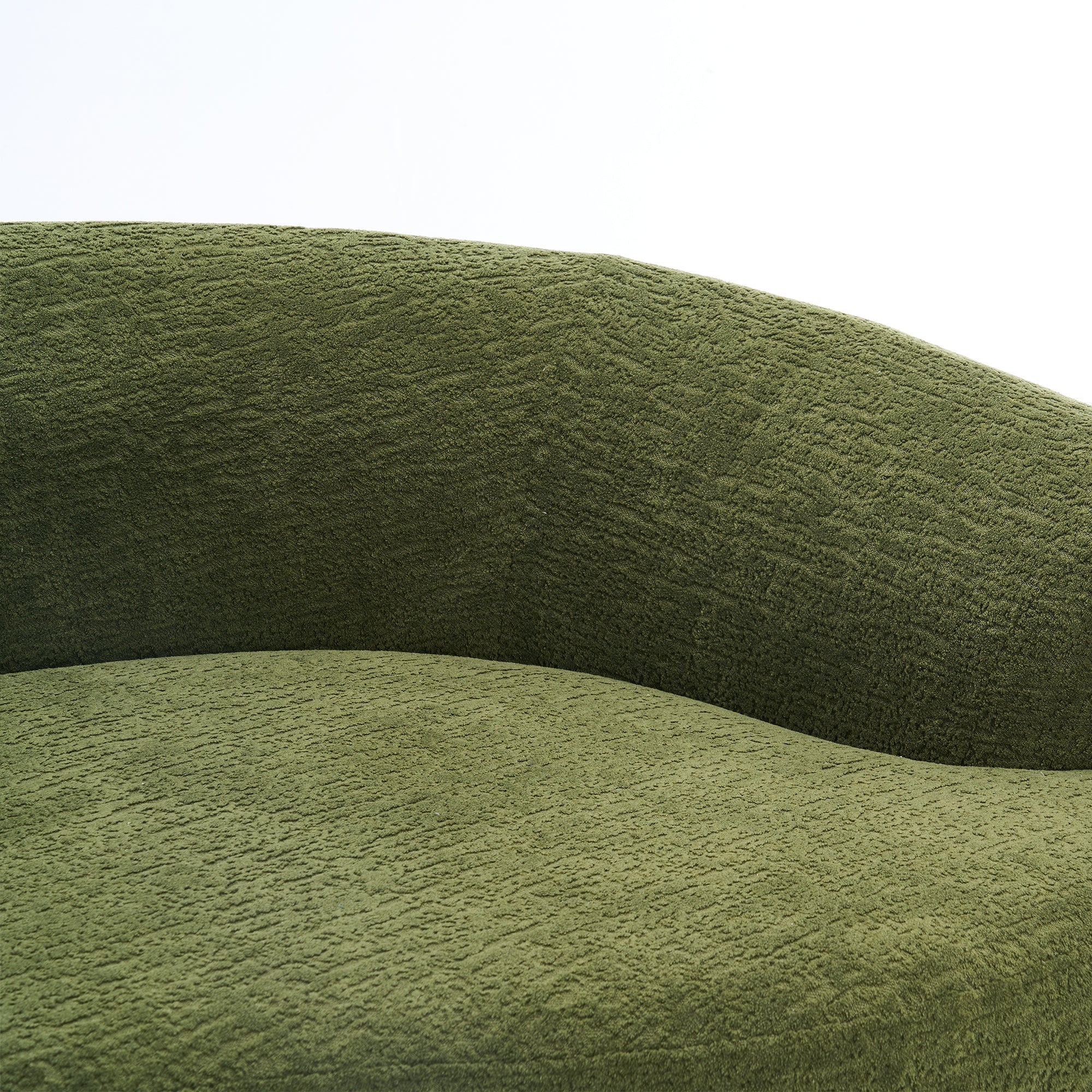 LY-025 Full Compression Sponge Sofa Forest Green Curved Modular Sectional, Chenille Upholstery, 110''L