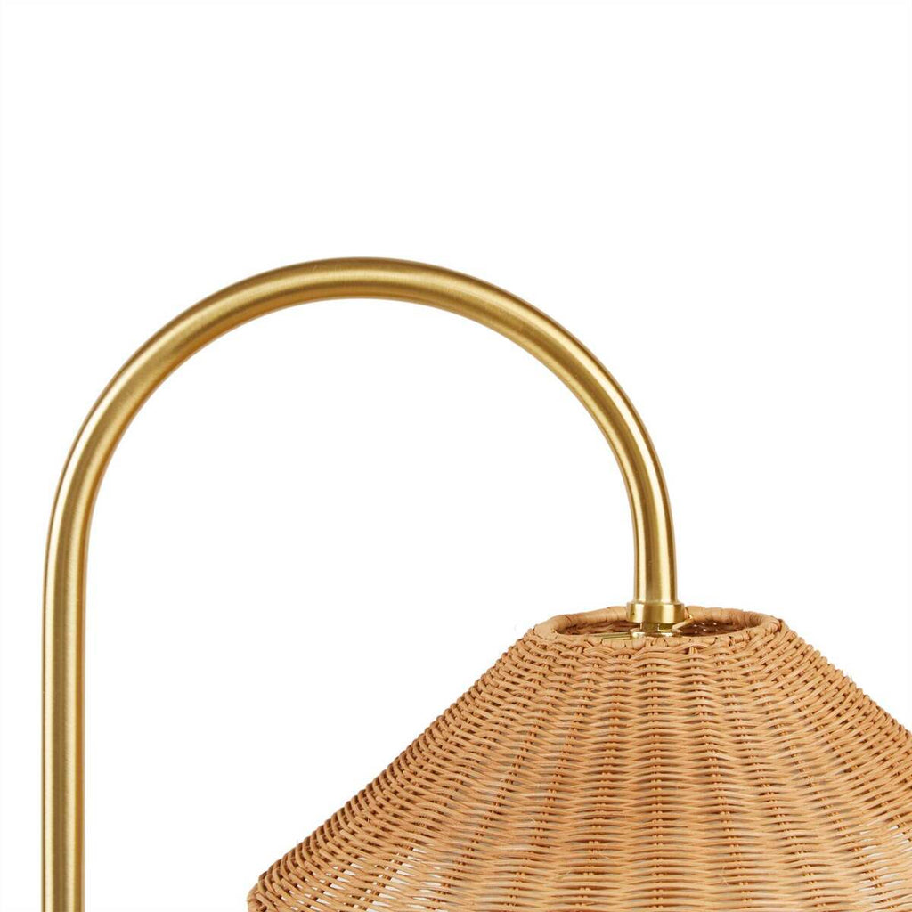 Rattan Weave Shade Floor Lamp Gold/Natural See below