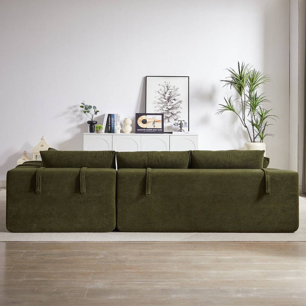 Modern Chenille Upholstered Sectional Sofa Couch Set,Modular 108' L Shaped Sectional Living Room Sofa Set With 6 Pillows,Free Combination Sofa Couch for Living Room,Bedroom(Right Chaise)
