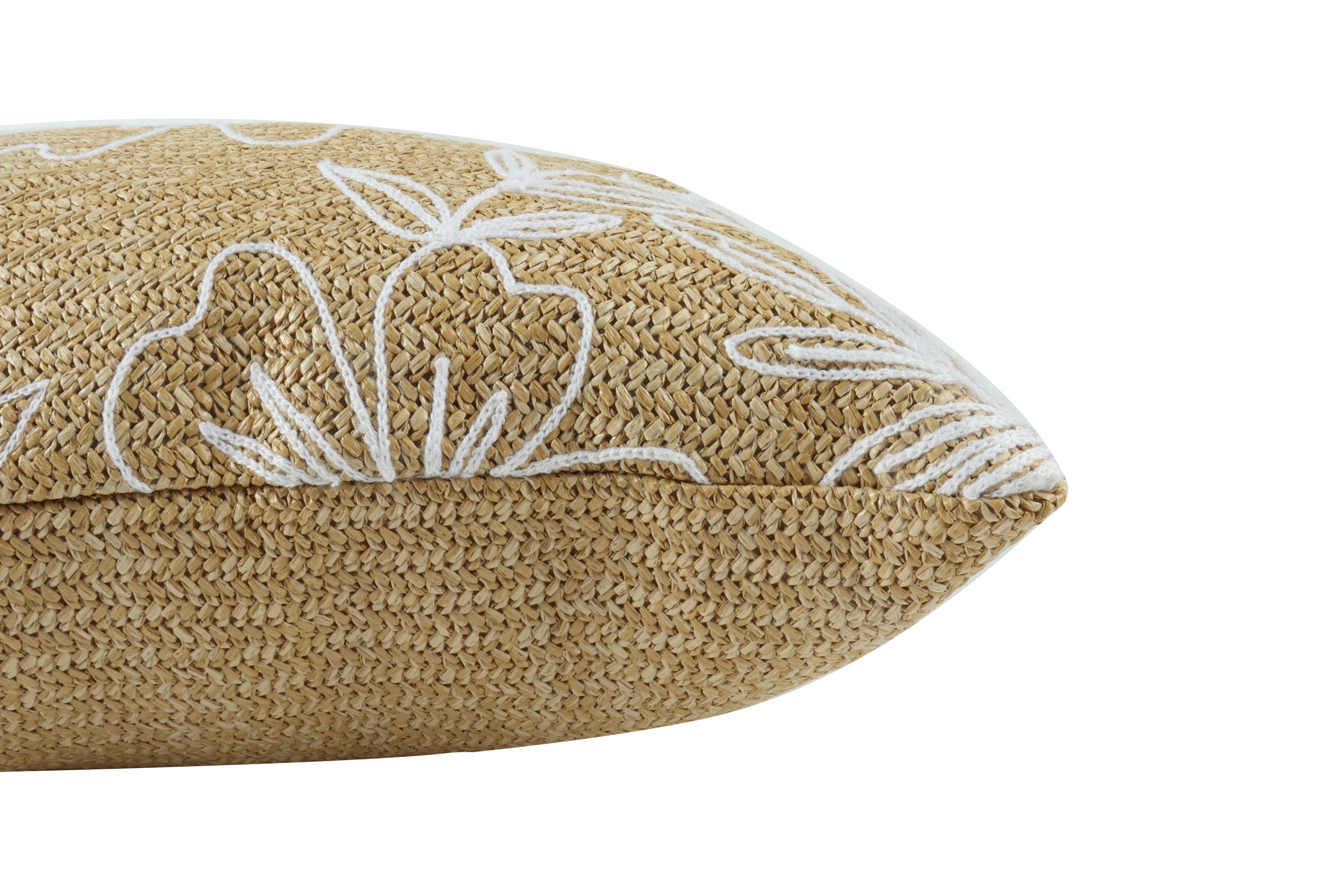 Outdoor/Indoor Throw Pillows, Decorative Throw Pillows with Inserts, Simulated Straw Weaving 18'x18' Square Pillows for Bed, Couch, Sofa and Patio Furniture (Set of 2, Casual Flowers)
