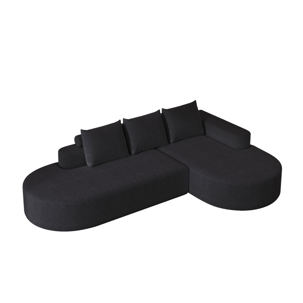Modern Curved sofa ,Chenille Upholstered Sectional Sofa Couch Set,Modular 108.5' L Shaped Sectional Living Room Sofa Set With 3 Pillows,Free Combination Sofa Couch for Living Room,Bedroom