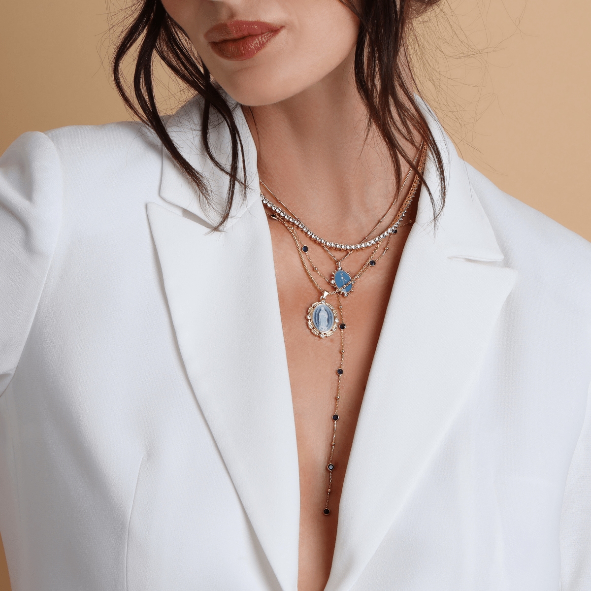 Lady Lourdes Pendant - French Blue