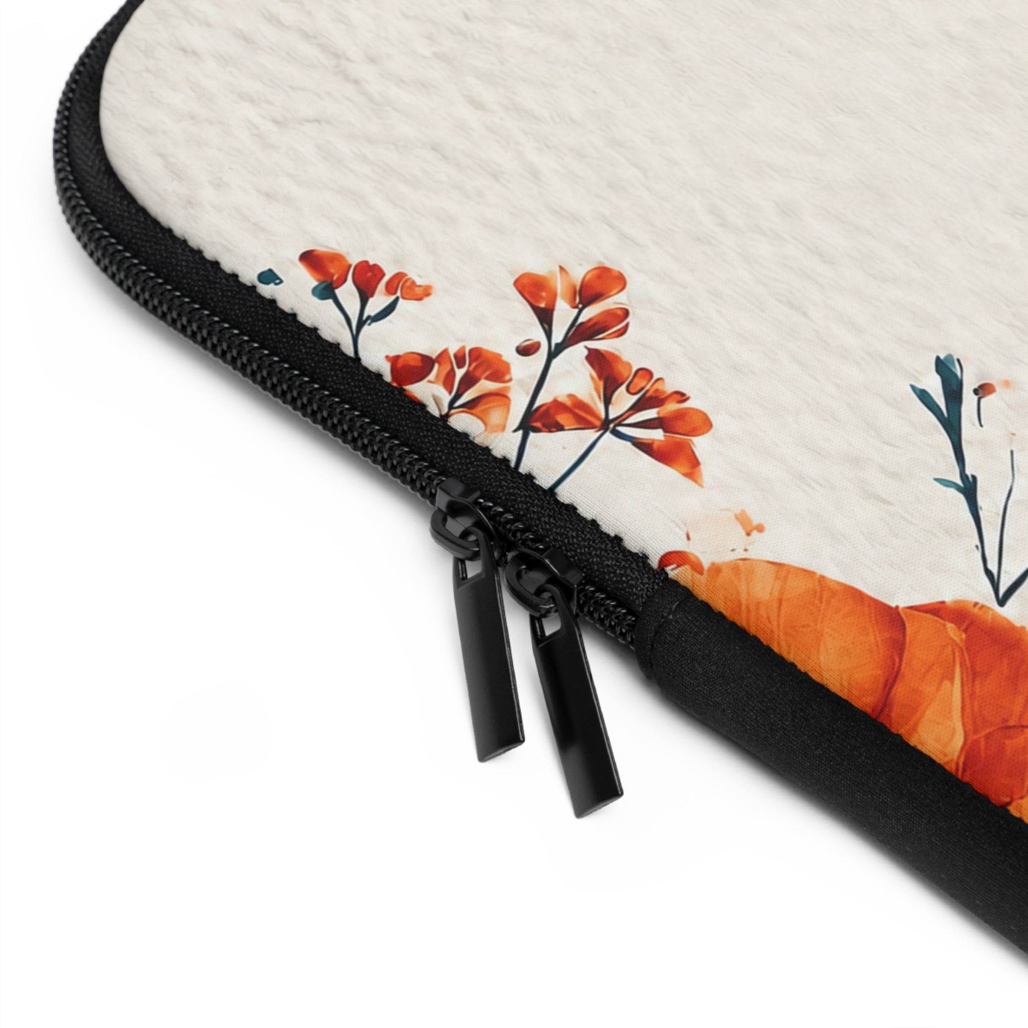 Orange Poppy Laptop Sleeve | Vibrant Watercolor Botanical Tech Cover