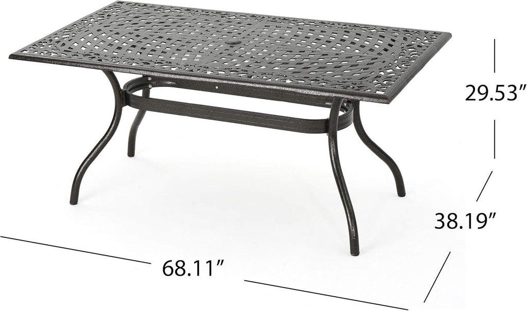 Ravenna 6 - Person Metal Patio Dining Set with Rectangular Table