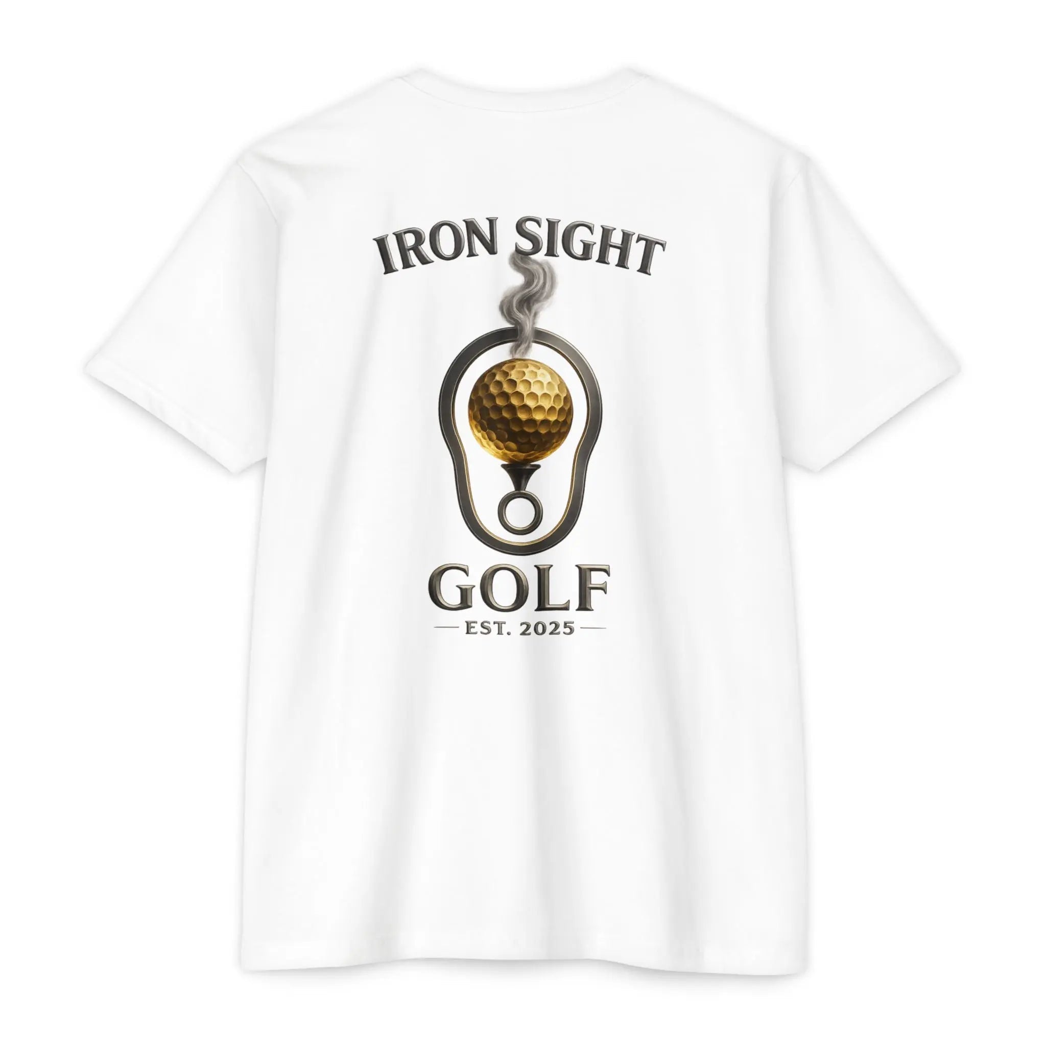 Iron Sight Golf T‑Shirt — Vintage Golf Ball & Iron Sight Logo