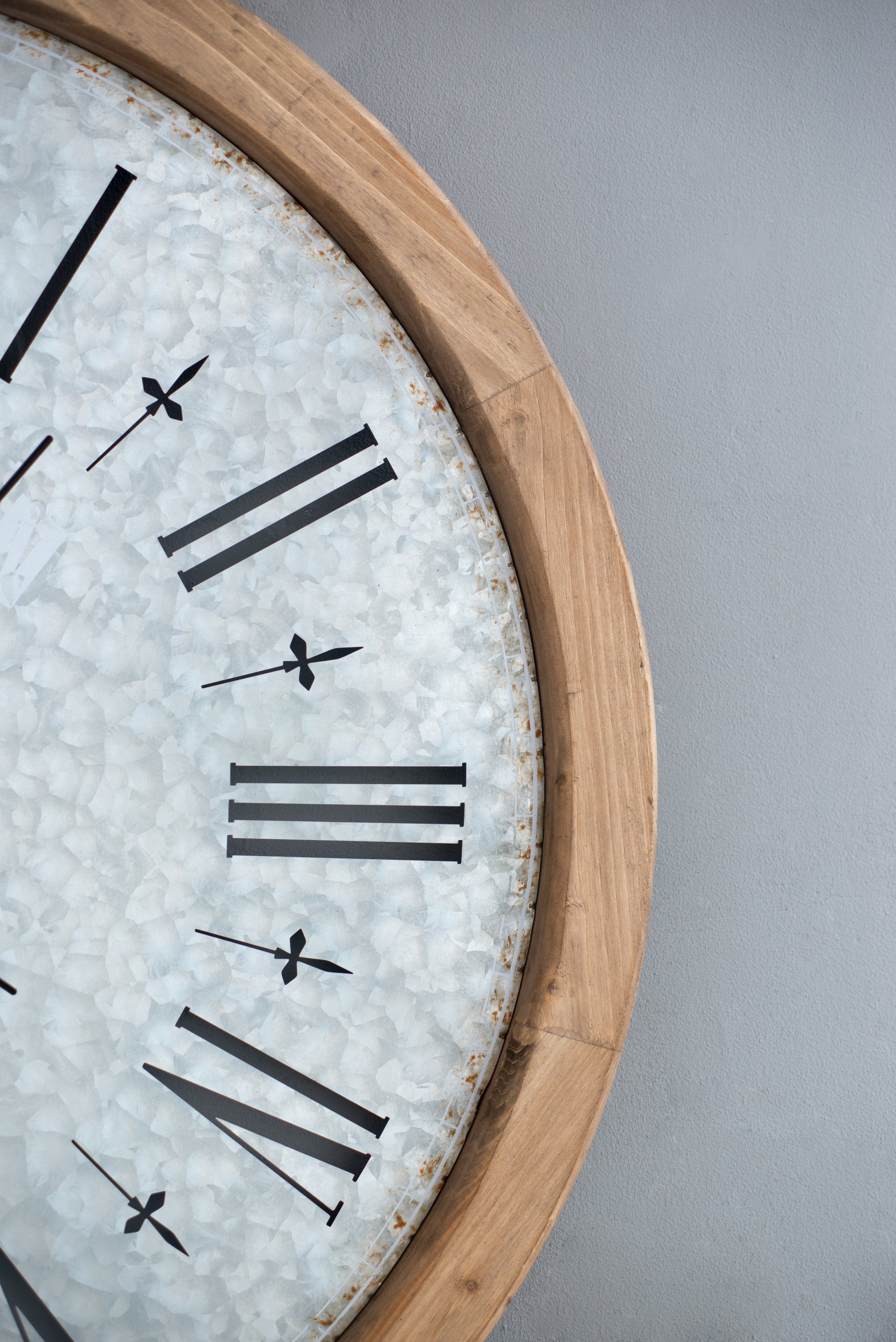 D32.3' Grant Oversized Wall Clock with Fir Wood Frame