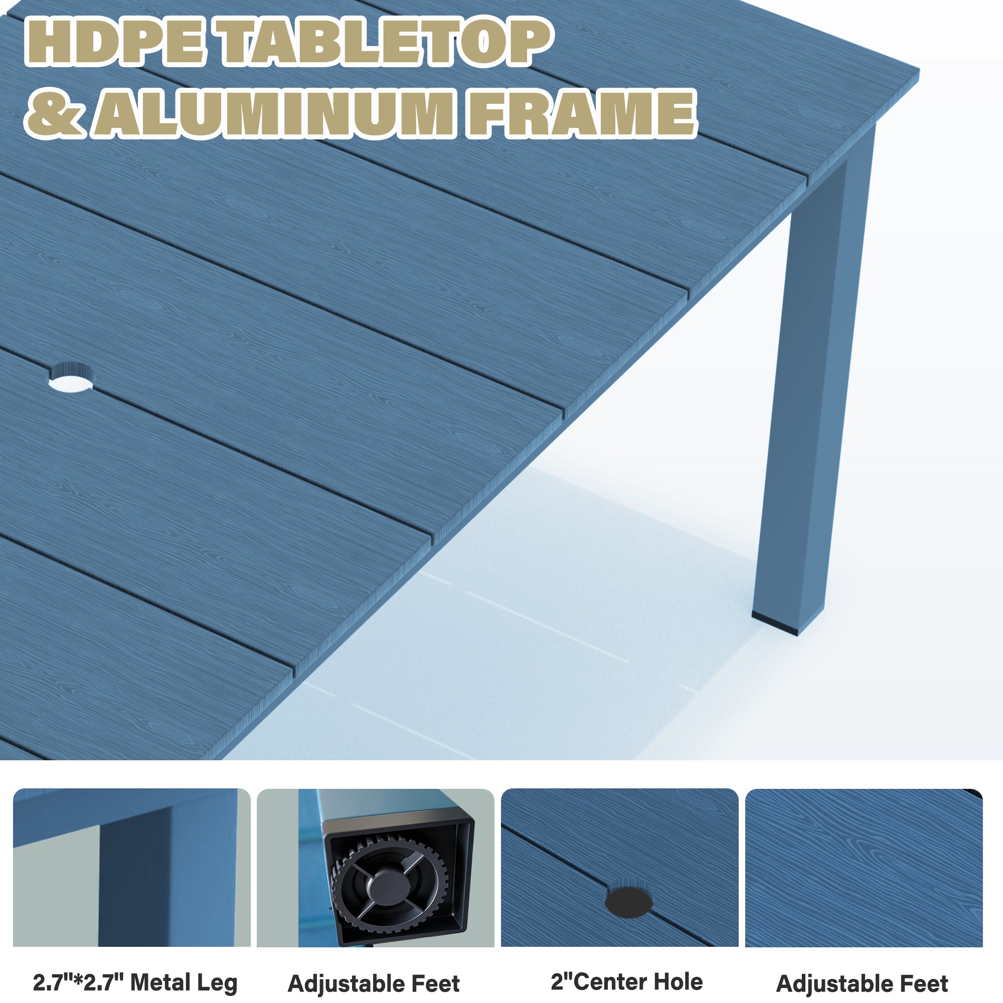 A single outdoor dining table that can be used in multiple scenarios