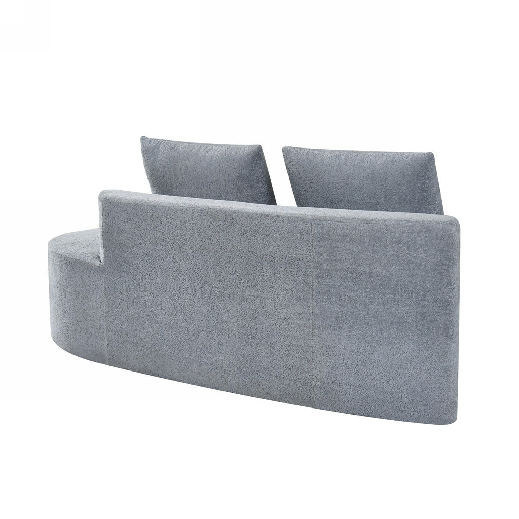 116' Modern Curved Sectional Sofa with High-Density Fully Compressed Sponge and Chaise Lounge, Pearl Upholstery, 2-Piece Set, Fully Assembled Right Hand Facing, Perfect for Living Room, Lounge