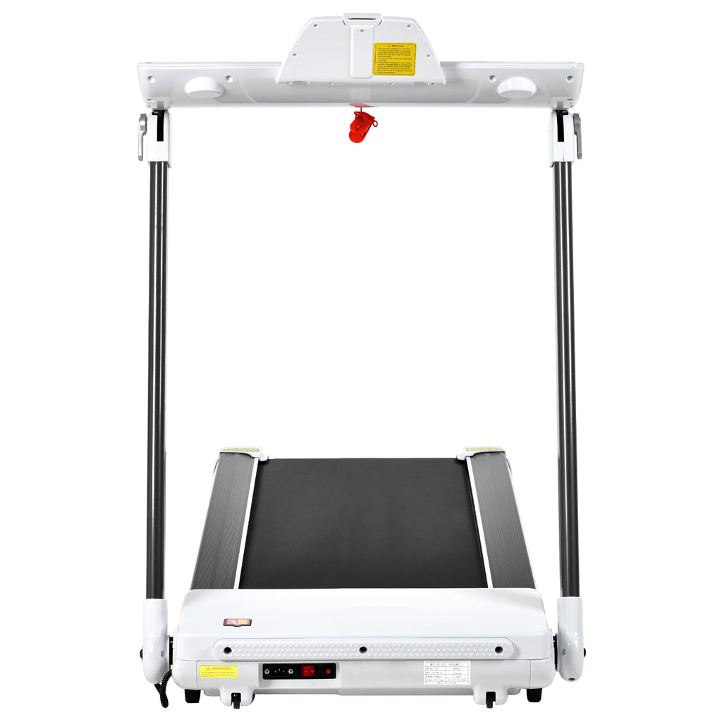 FITIME Portable Compact Treadmill with Electric Motorized 3.5HP, Bluetooth Speaker, White Metal, Medium Size