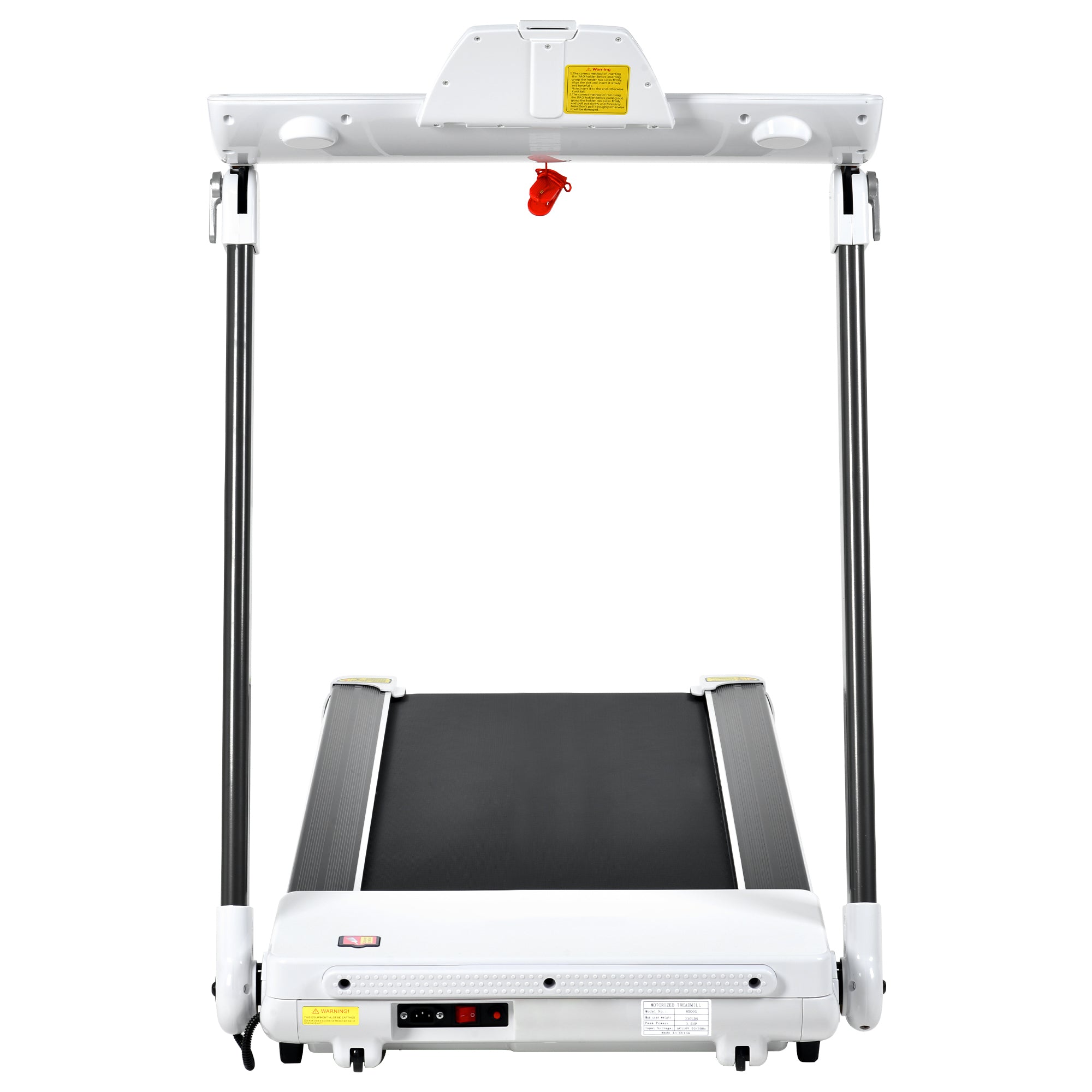 FITIME Portable Compact Treadmill with Electric Motorized 3.5HP, Bluetooth Speaker, White Metal, Medium Size