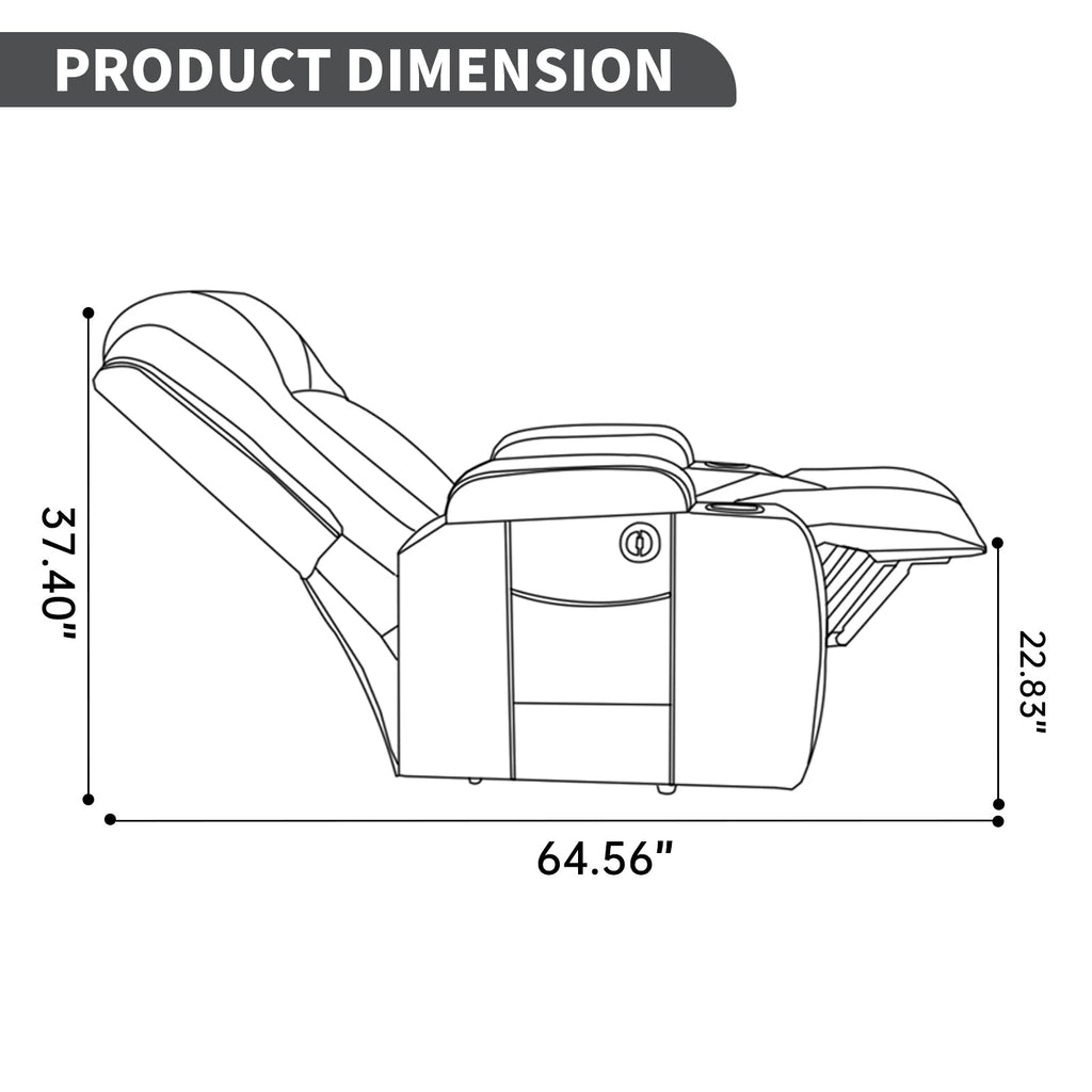 Beige PU Infinite Position Up to 350 LBS Power Lift Recliner Chair for Elderly, Heavy Duty Motion Mechanism with 8-Point Vibration Massage and Lumbar Heating, USB Charging Port, Cup Holders