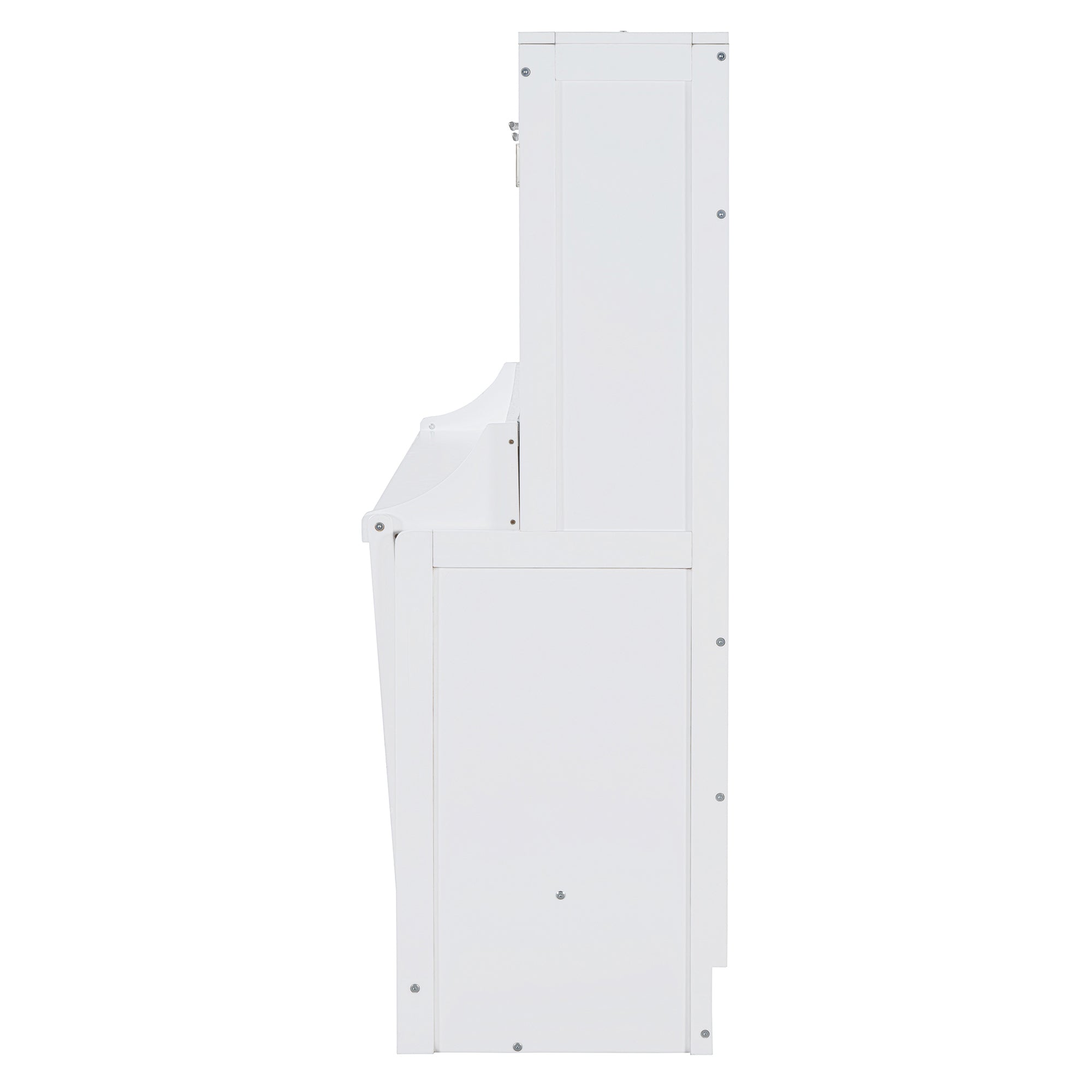 Queen Size Murphy Bed with Hydraulic Lift & Desk Design, White(OLD SKU: N820S00033K)