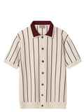Striped Button Up Top Plus Size
