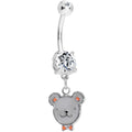 Crystalline Gem Teddy bear Delight Belly Ring
