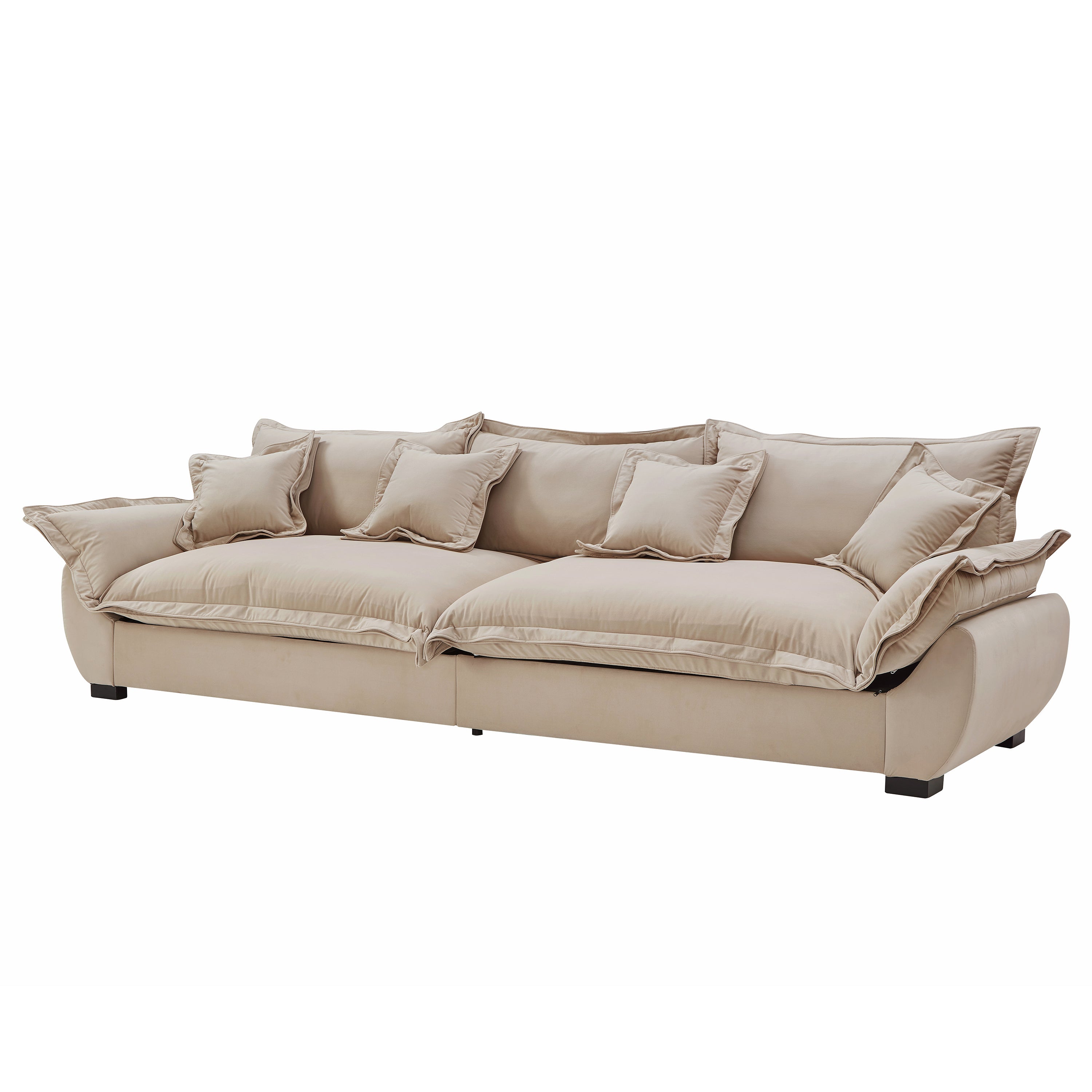 Modular Sectional Sofa, Sailing Design Sofa with Storage, Removable Backrest, Modern Deep Seat Sofa with Throw Pillows for Living Room Bedroom Apartment,Light Khaki