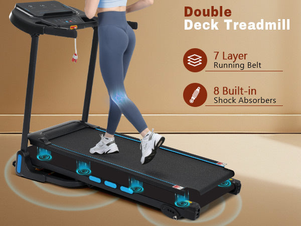 New Treadmills for Home, 3.5HP Hydraulic System Auto Foldable Treadmill with Incline,10MPH 350Lbs Weight Capacity Electric Treadmills with Heart Rate Sensors,Type C & USB Charge ,Bluetooth Speaker