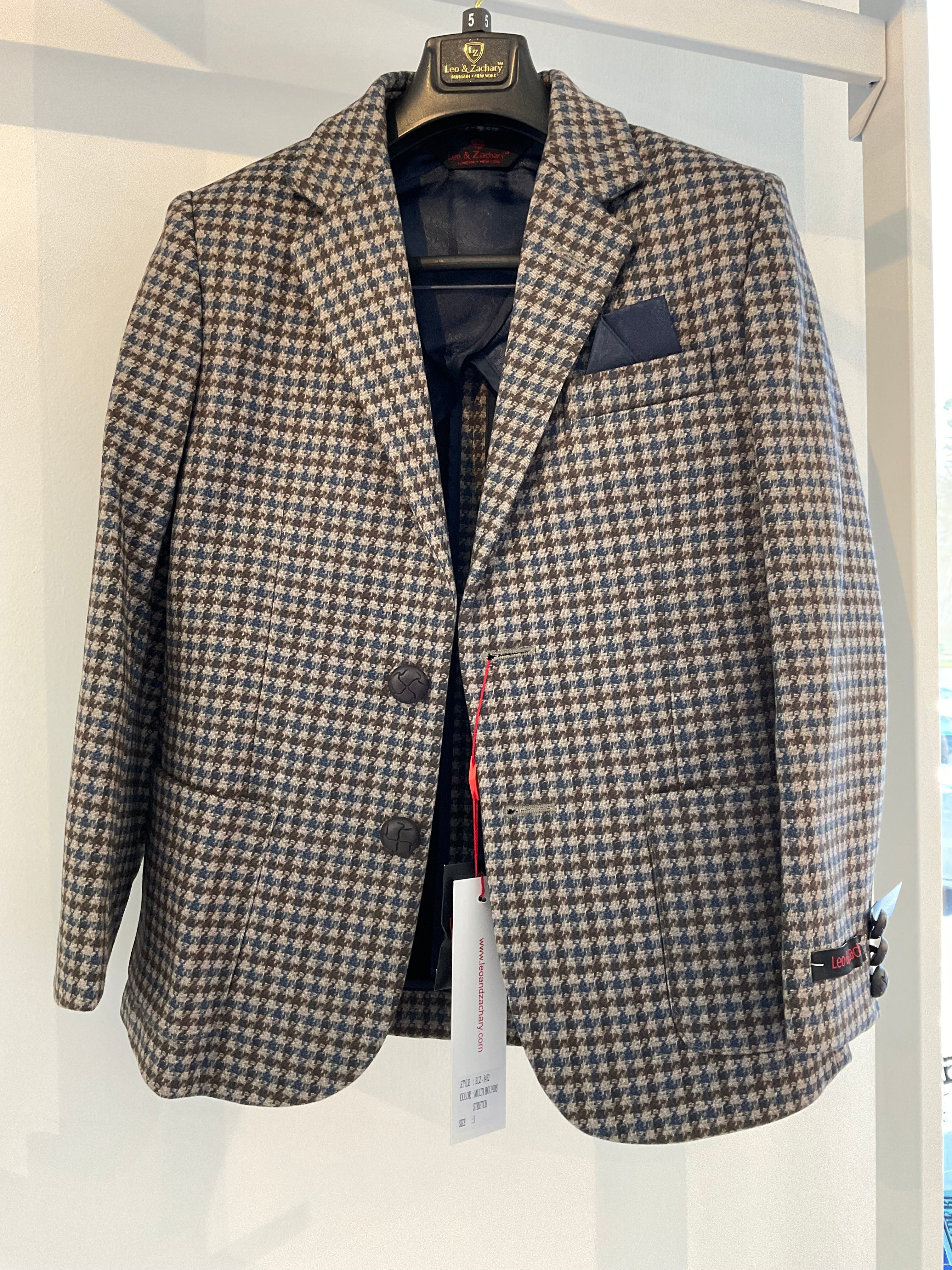 Leo and Zachary - Stretch Blazer, Multi Hounds Pattern