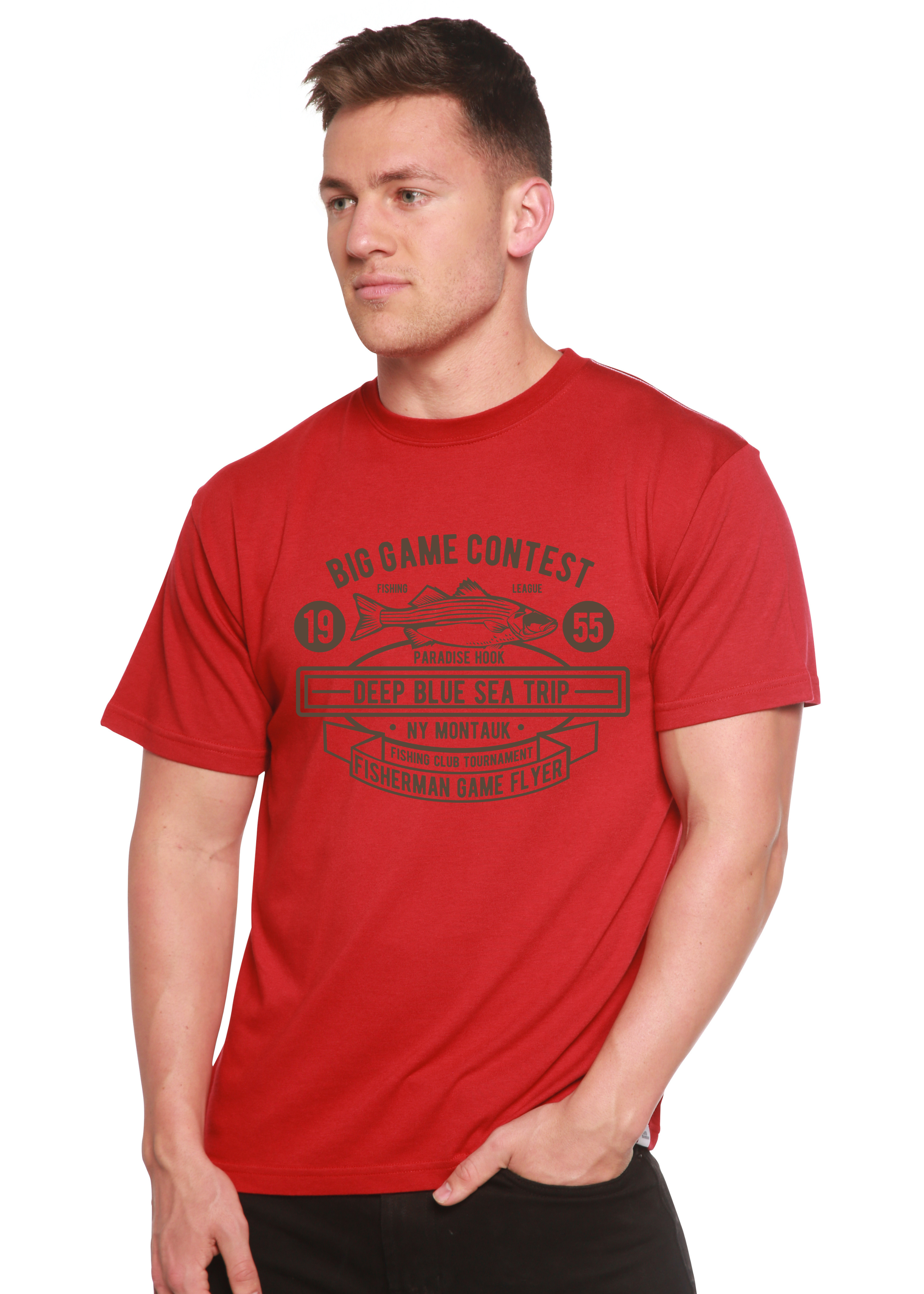 Big Game Contest Men's Bamboo Viscose/Organic Cotton Short Sleeve Graphic T-Shirt