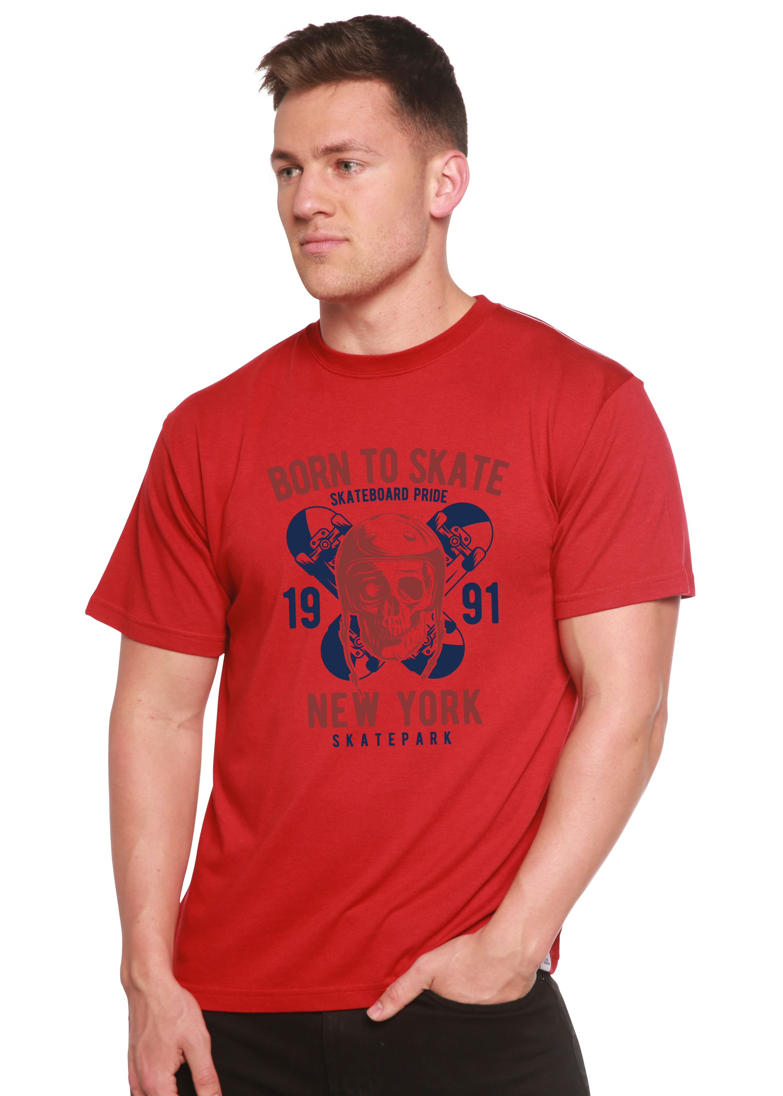 Born To Skate 1991 New York Men's Bamboo Viscose/Organic Cotton Short Sleeve Graphic T-Shirt