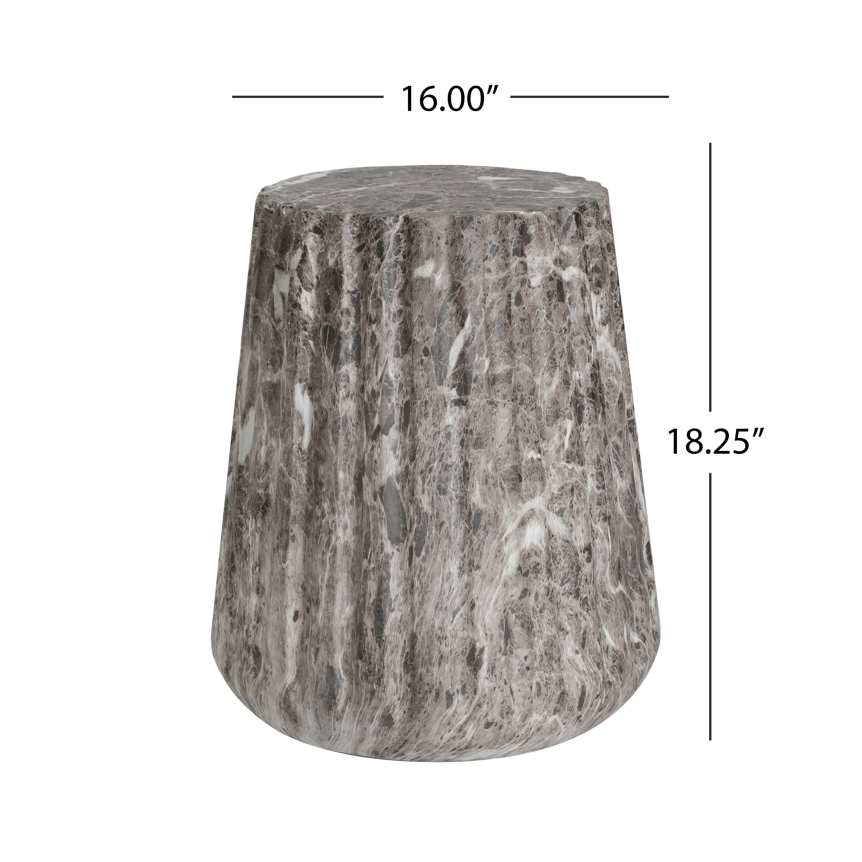 Outdoor Cleme Carved Side Table, Brown