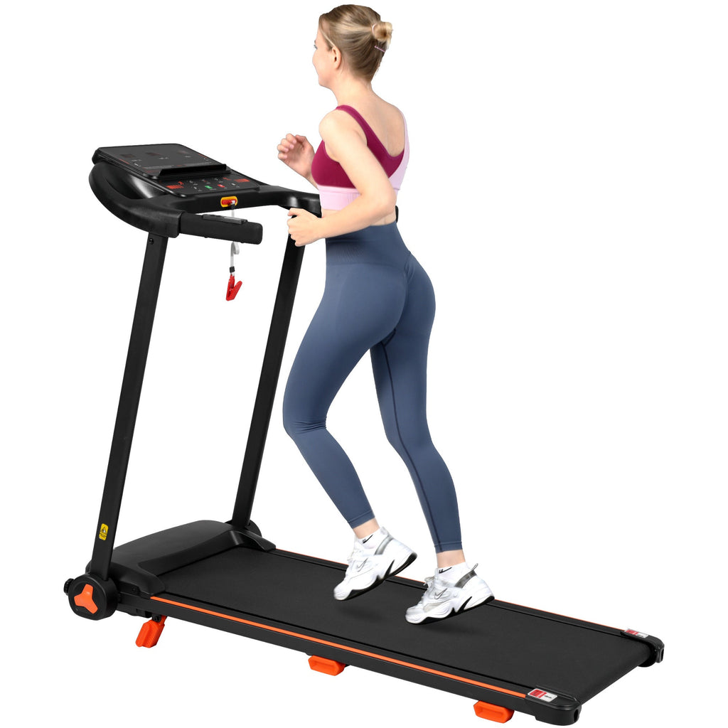 Treadmills for Home, 2.5HP Quiet Folding Treadmill with Heart Rate Sensor, 300lbs Weight Capacity, 7.5MPH, Incline Treadmill With USB Charge Station For Android & Bluetooth Speaker, 6 Shock-Absorbing