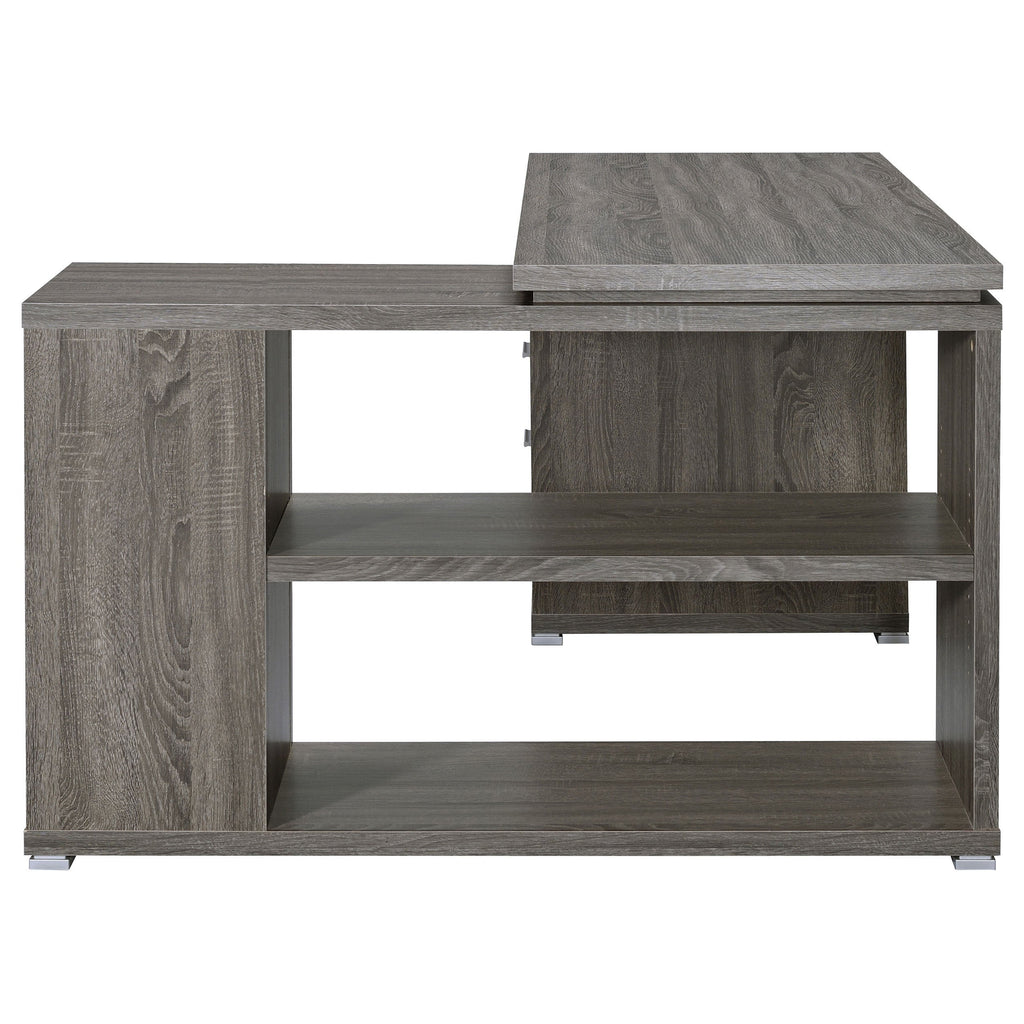 Tona Weathered Grey 3-Drawer L-shape Desk