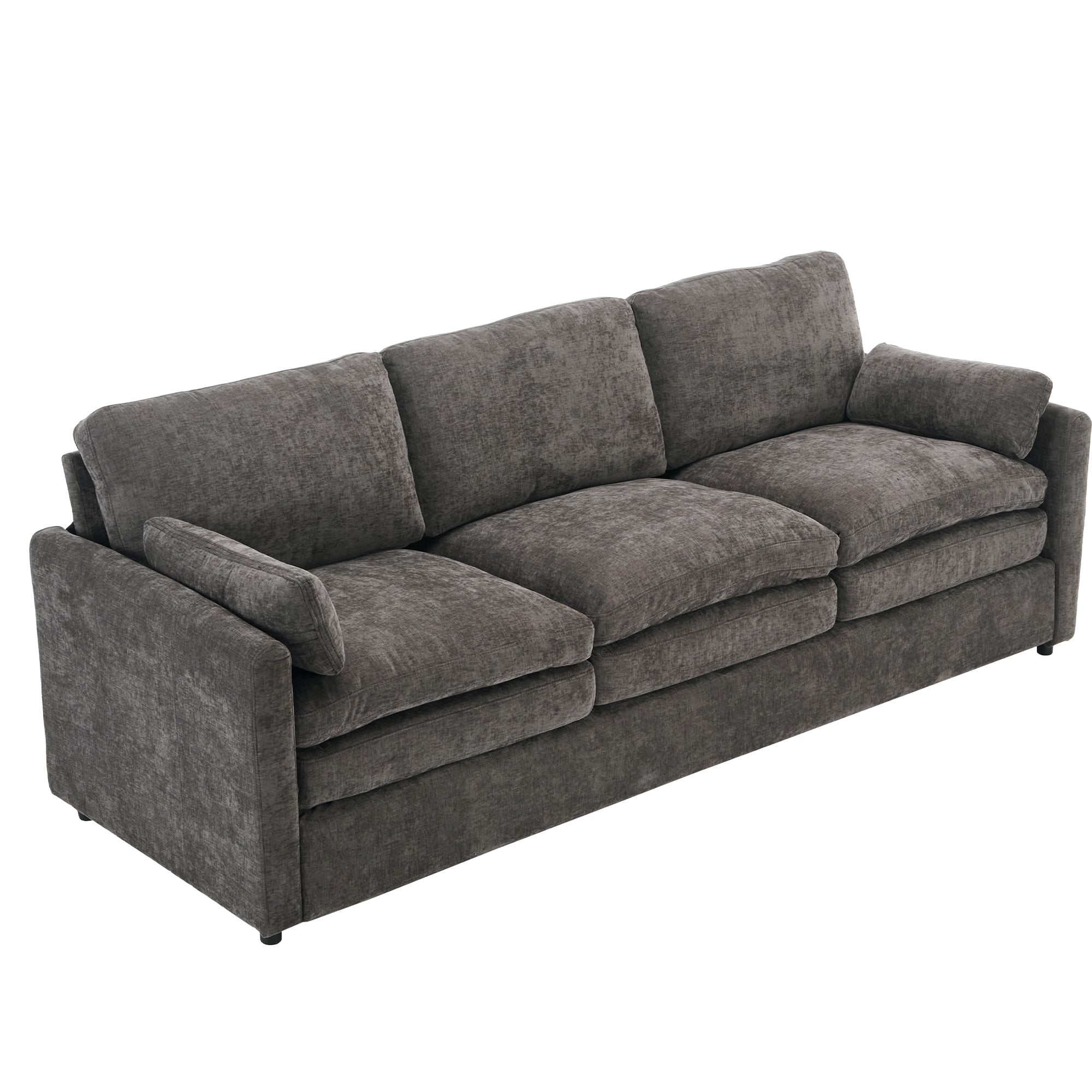 89'  Cozy Upholstered 3-seater Sofa Oversized Comfy Cloud Sofa Double Cushion 3-seater Sofa Plush Cushion Sofa Couch for Living Room, Grey