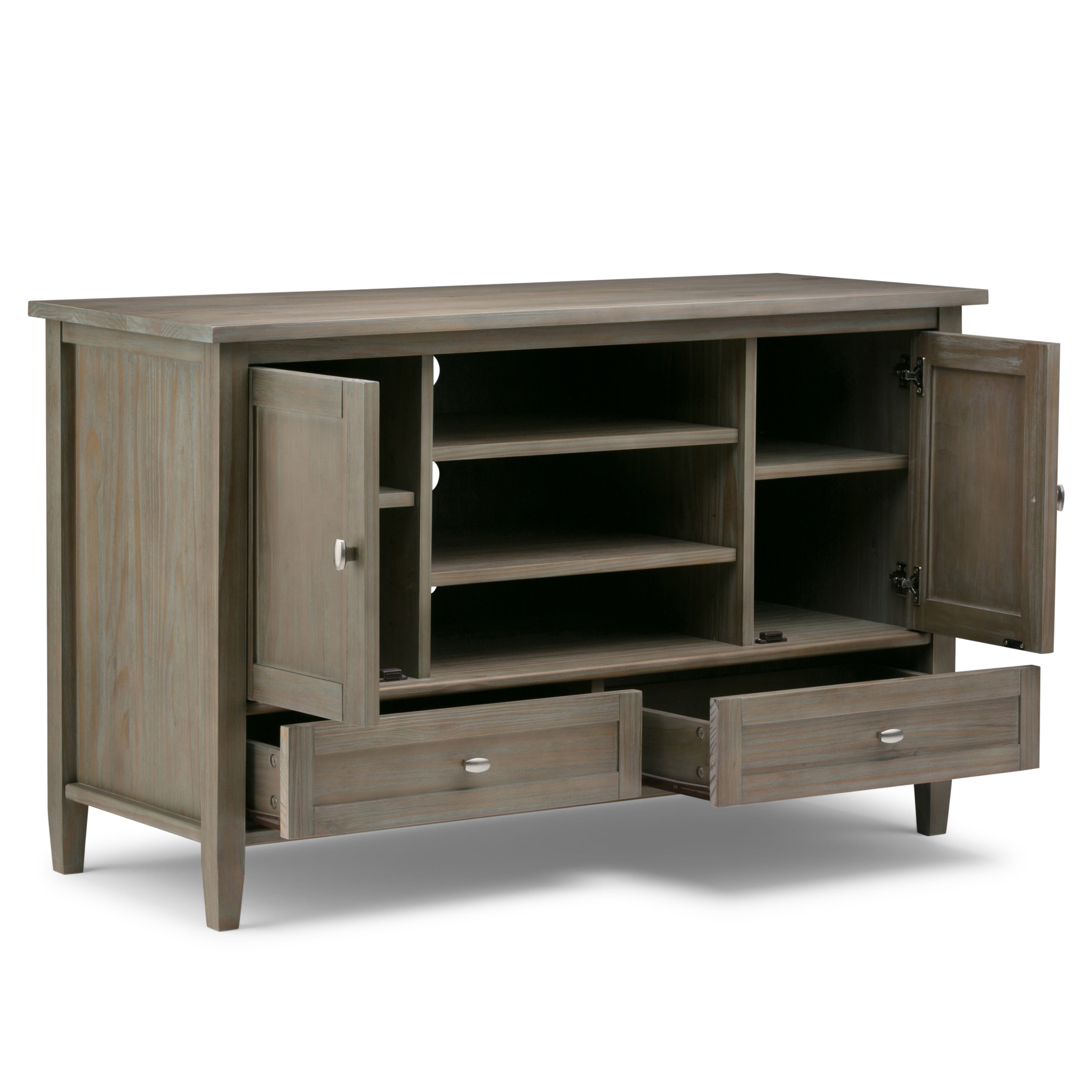 Warm Shaker - TV Media Stand - Distressed Grey