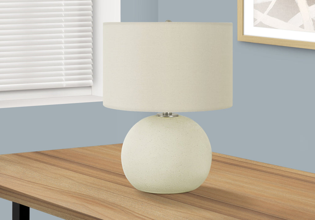 Lighting, 18'h, Table Lamp, Ivory / Cream Shade, Cream Ceramic, Contemporary