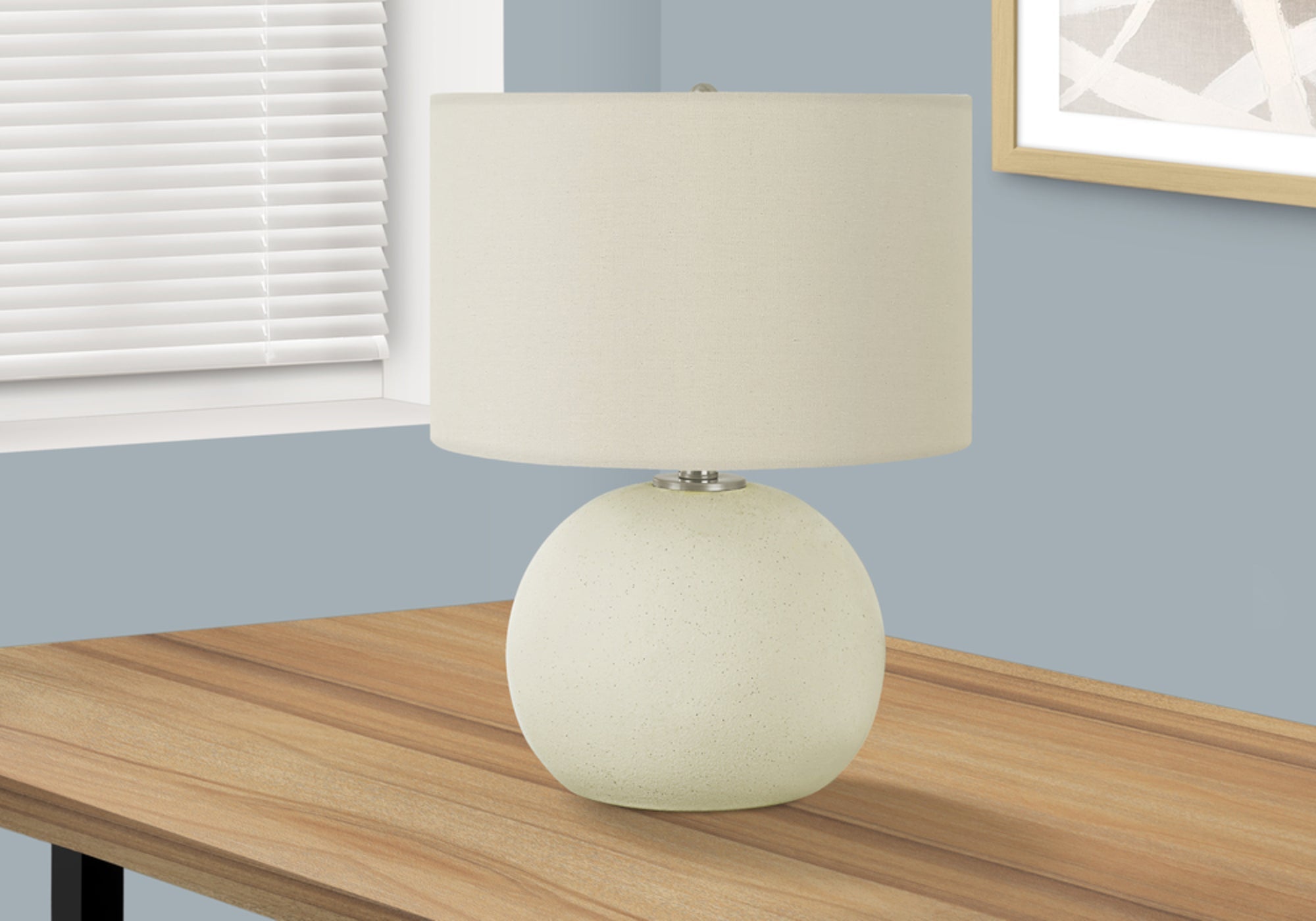 Lighting, 18'h, Table Lamp, Ivory / Cream Shade, Cream Ceramic, Contemporary