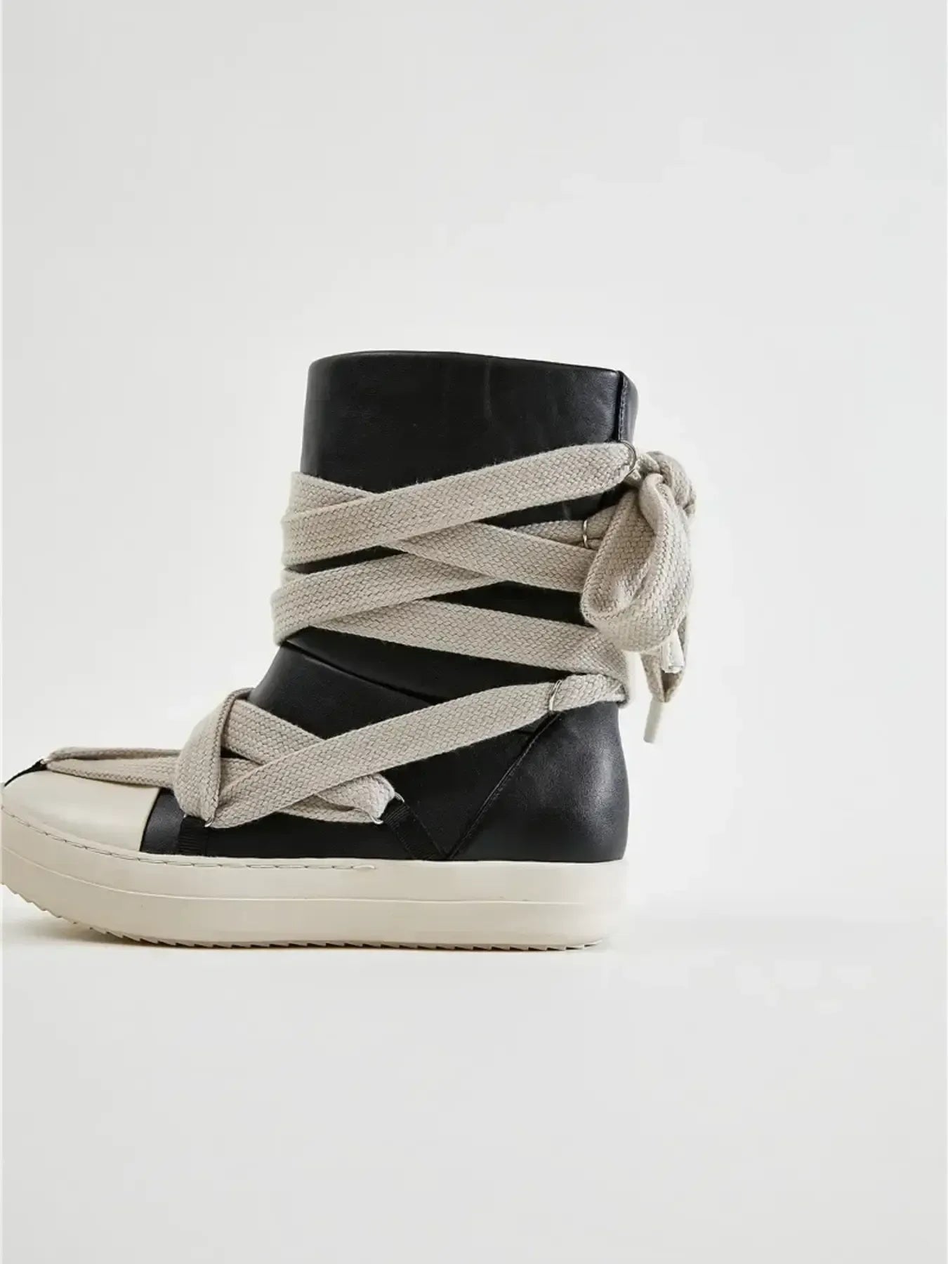 Lace-Up Round Neck Sneaker Boots