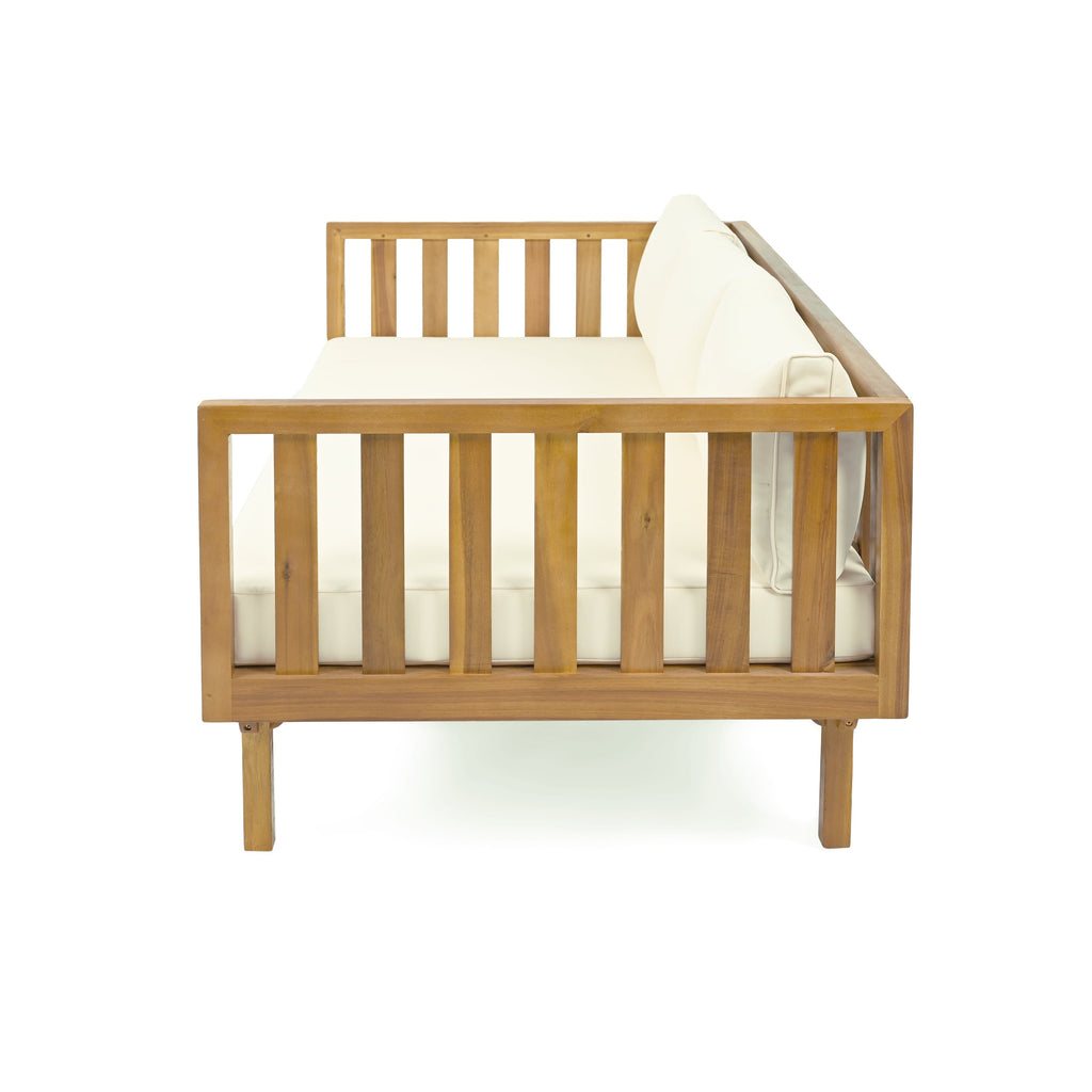 PATIO FURNITRE SETS : CLAREMONT 3 SEATER DAYBED + ACACIA WOOD TABLE
