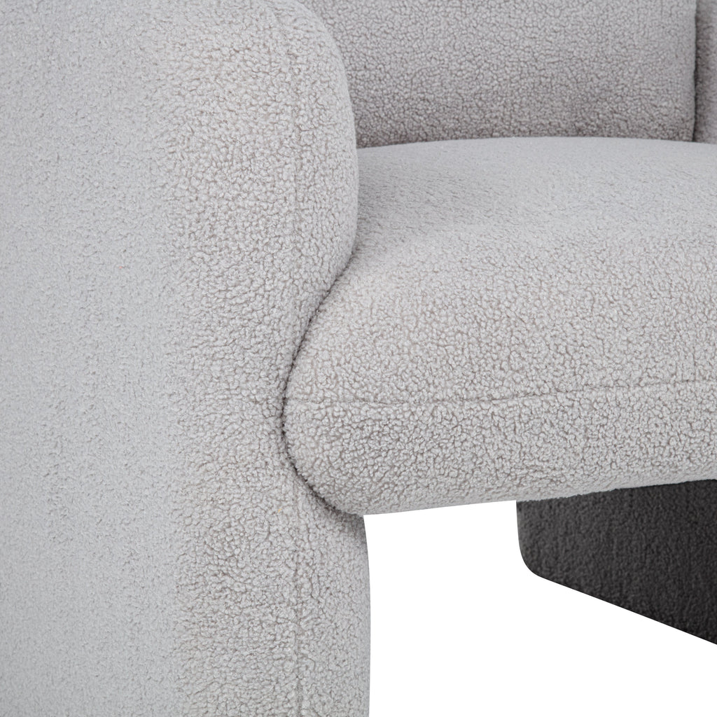 Stylish and Minimalist Teddy Fleece Single Sofa Chair with Arms and Pillow, Armchair, Accent Chair for Living Room, Bedroom, Study,Grey