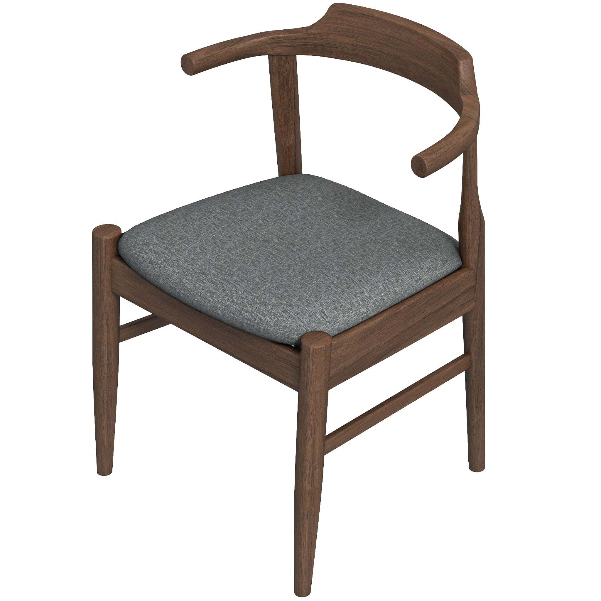 Daisy Mid-Century Modern Gray Fabric Dining Chair with Solid Wood Frame 18.50' L x 22.50' W x 28.00' H Farmhouse Kitchen Side Chairs with Foot Pegs (Set of 2)